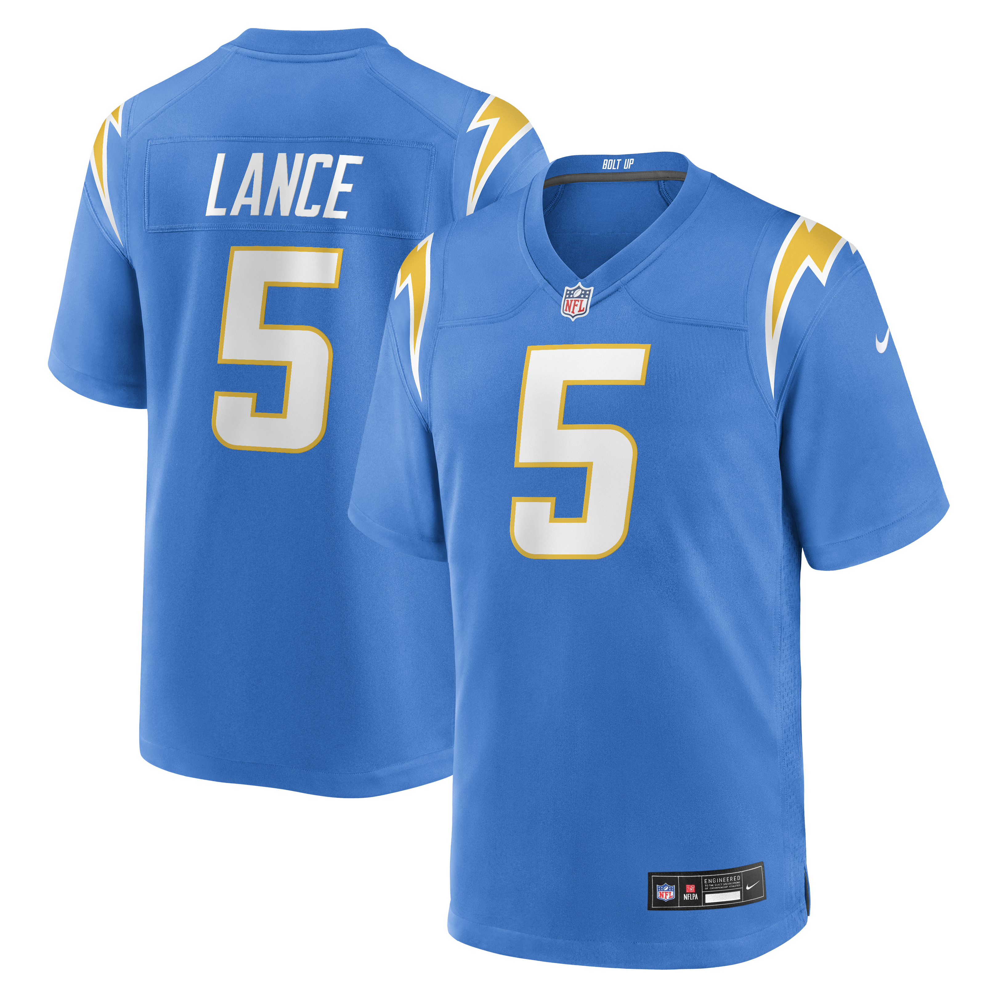 Trey Lance Los Angeles Chargers Team Game Jersey - Powder Blue | Stitched Football Jersey TJS0734