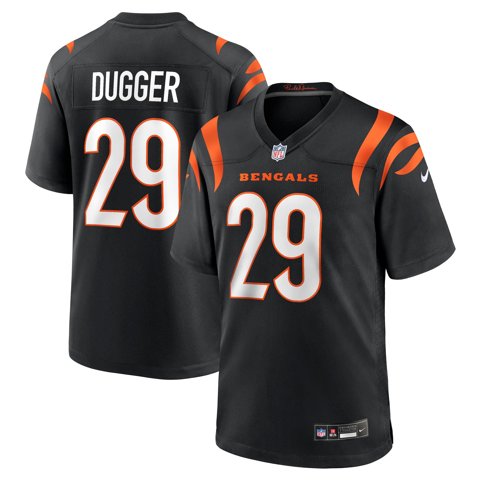Kyle Dugger Cincinnati Bengals Team Game Jersey - Black | Stitched Football Jersey TJS0766