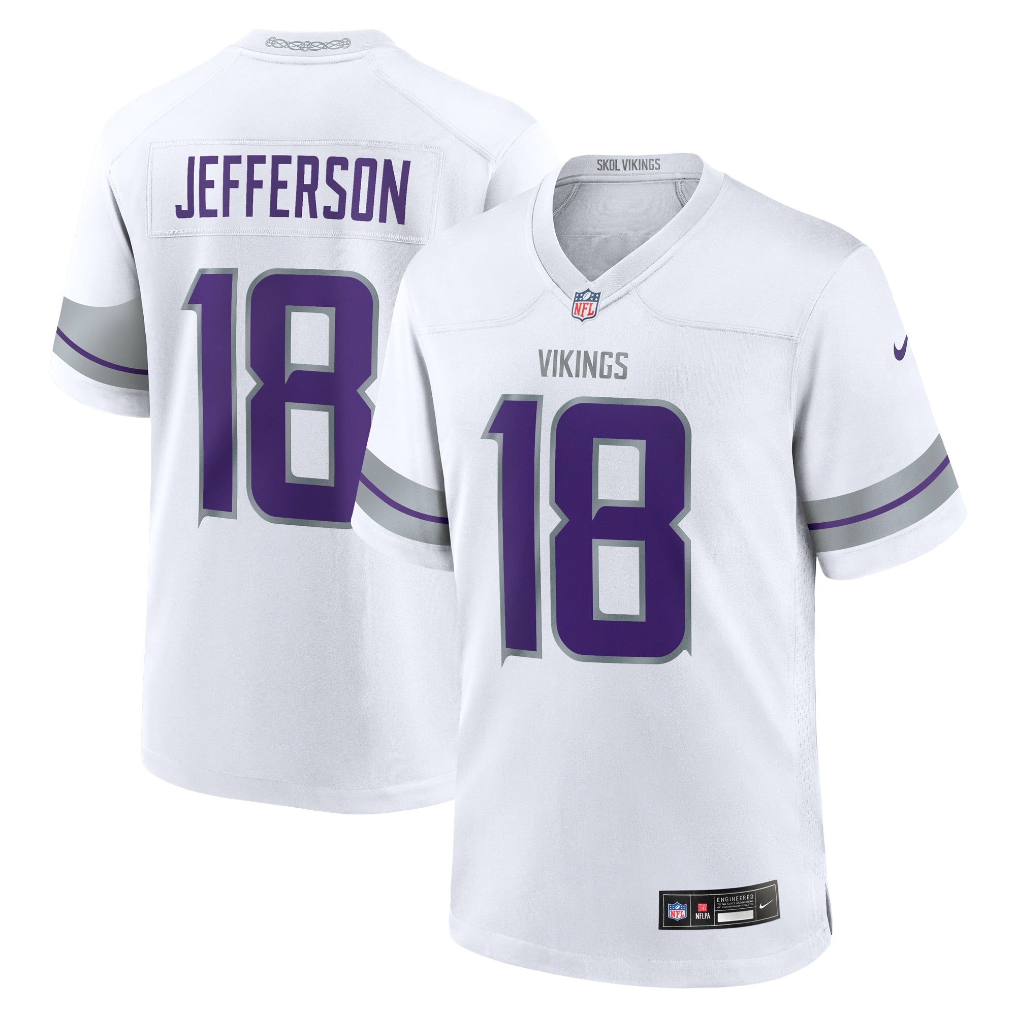 Justin Jefferson Minnesota Vikings Alternate Game Player Jersey - White | Stitched Football Jersey TJS0763