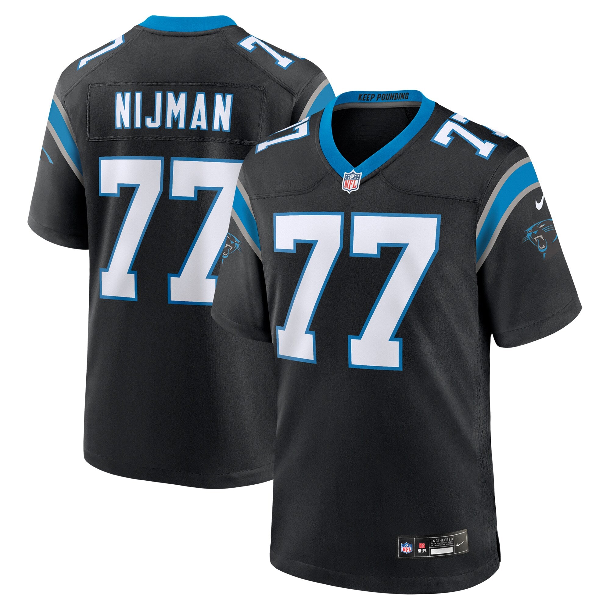 Yosh Nijman Carolina Panthers Game Jersey - Black | Stitched Football Jersey TJS0635