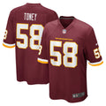 Shaka Toney Washington Football Team Game Jersey - Burgundy | Stitched Football Jersey TJS0685