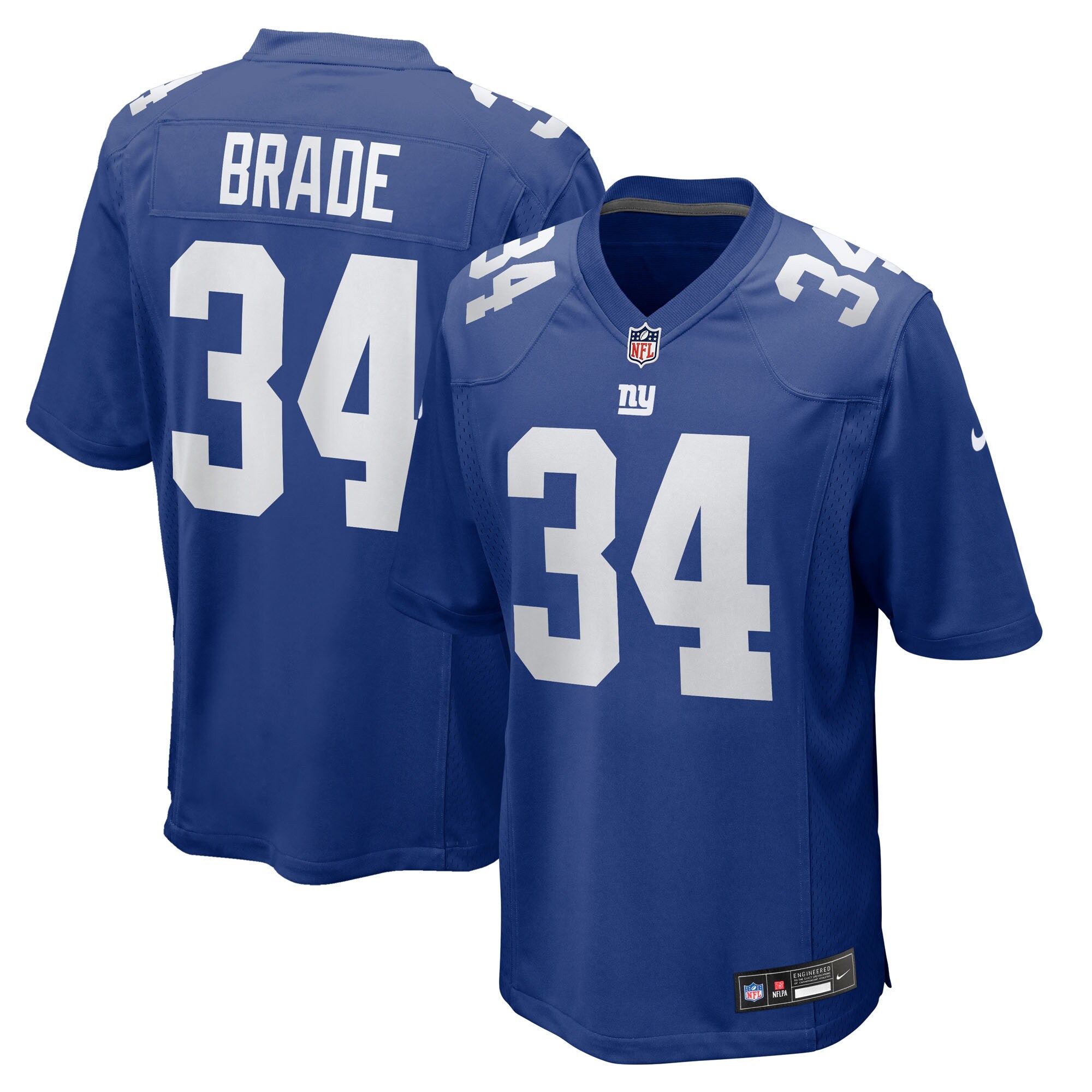 Beau Brade New York Giants Team Game Jersey - Royal | Stitched Football Jersey TJS0705