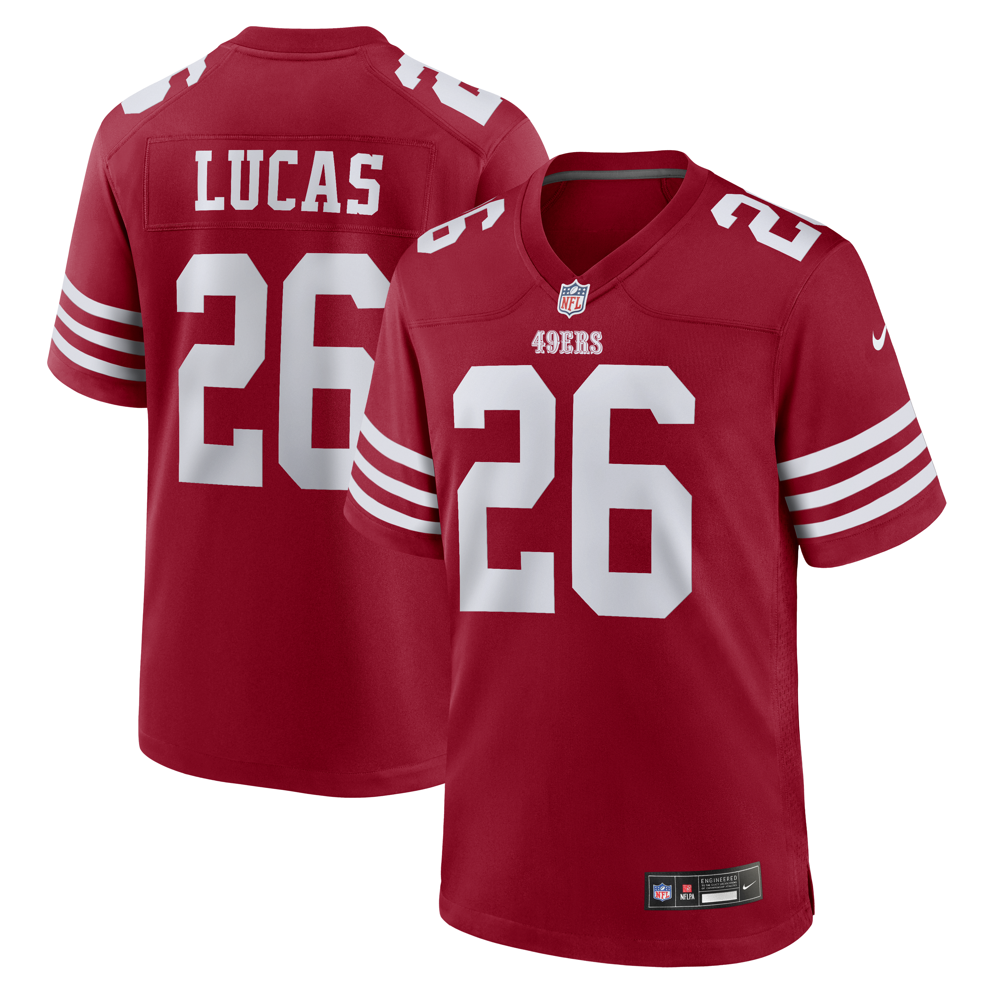Chase Lucas San Francisco 49ers Team Game Jersey - Scarlet | Stitched Football Jersey TJS0679