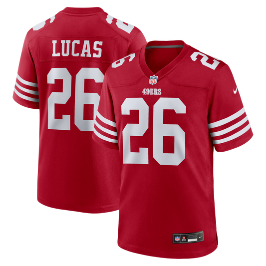 Chase Lucas San Francisco 49ers Team Game Jersey - Scarlet | Stitched Football Jersey TJS0679