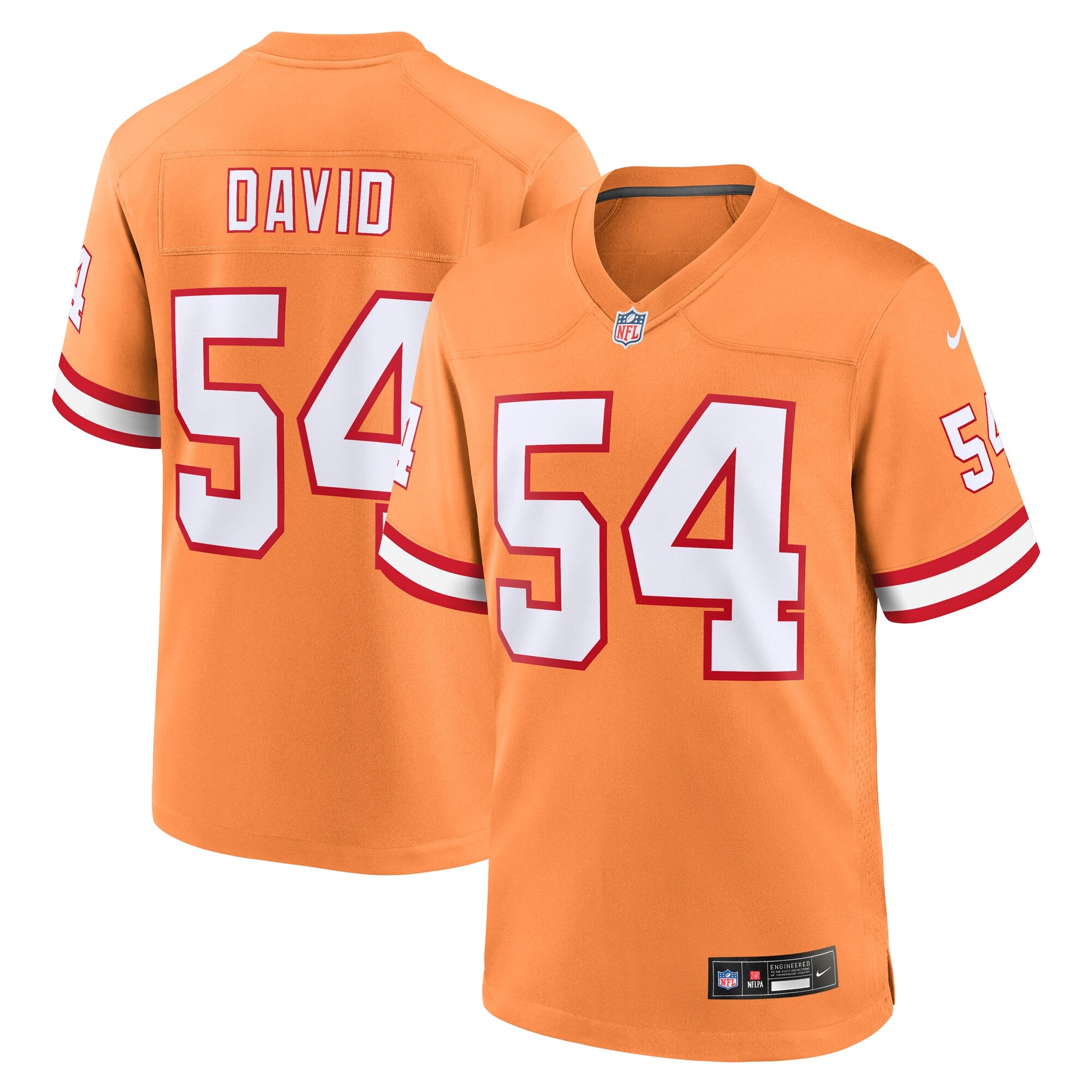 Lavonte David Tampa Bay Buccaneers Throwback Game Jersey - Orange | Stitched Football Jersey TJS0746