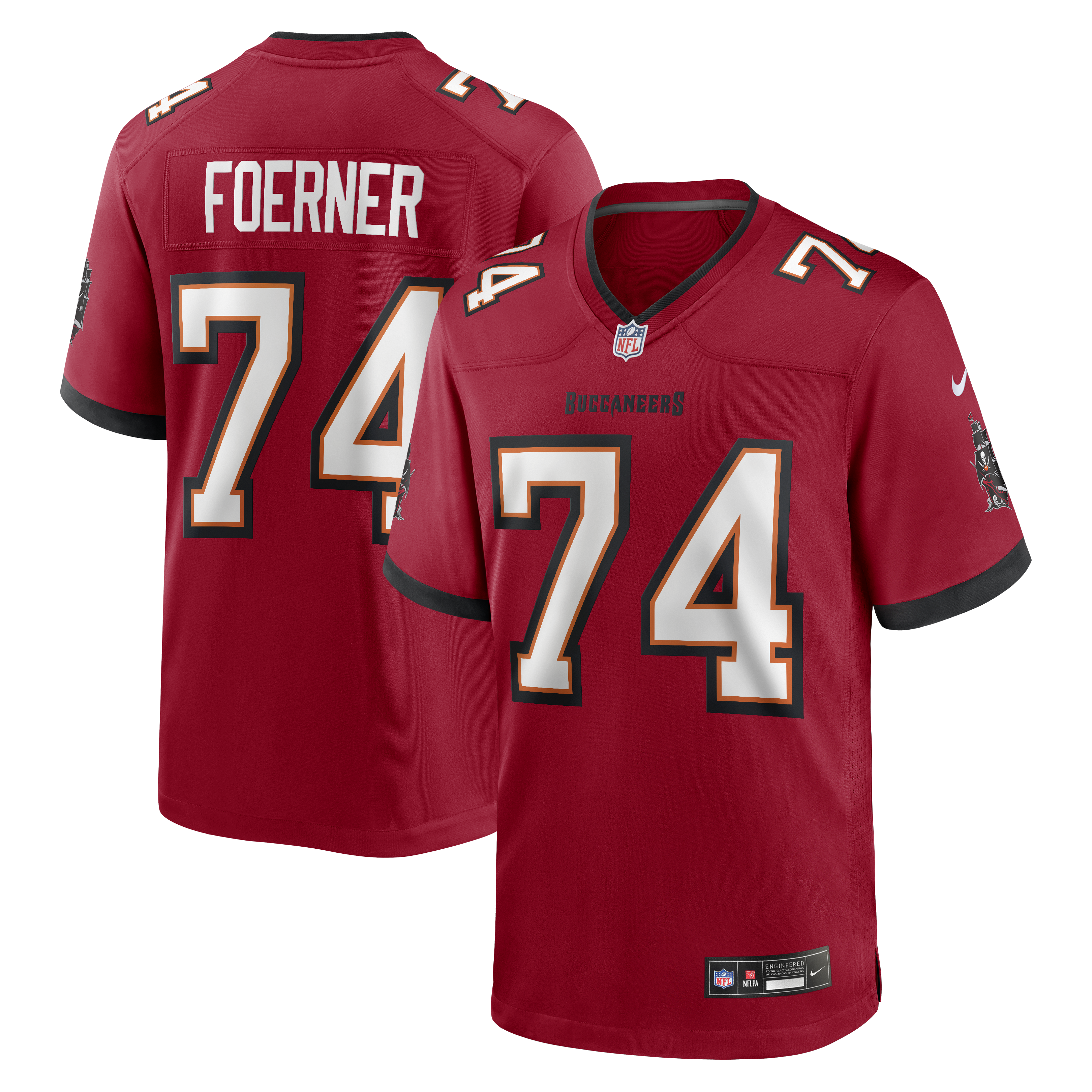 Marshall Foerner Tampa Bay Buccaneers Team Game Jersey - Red | Stitched Football Jersey TJS0826