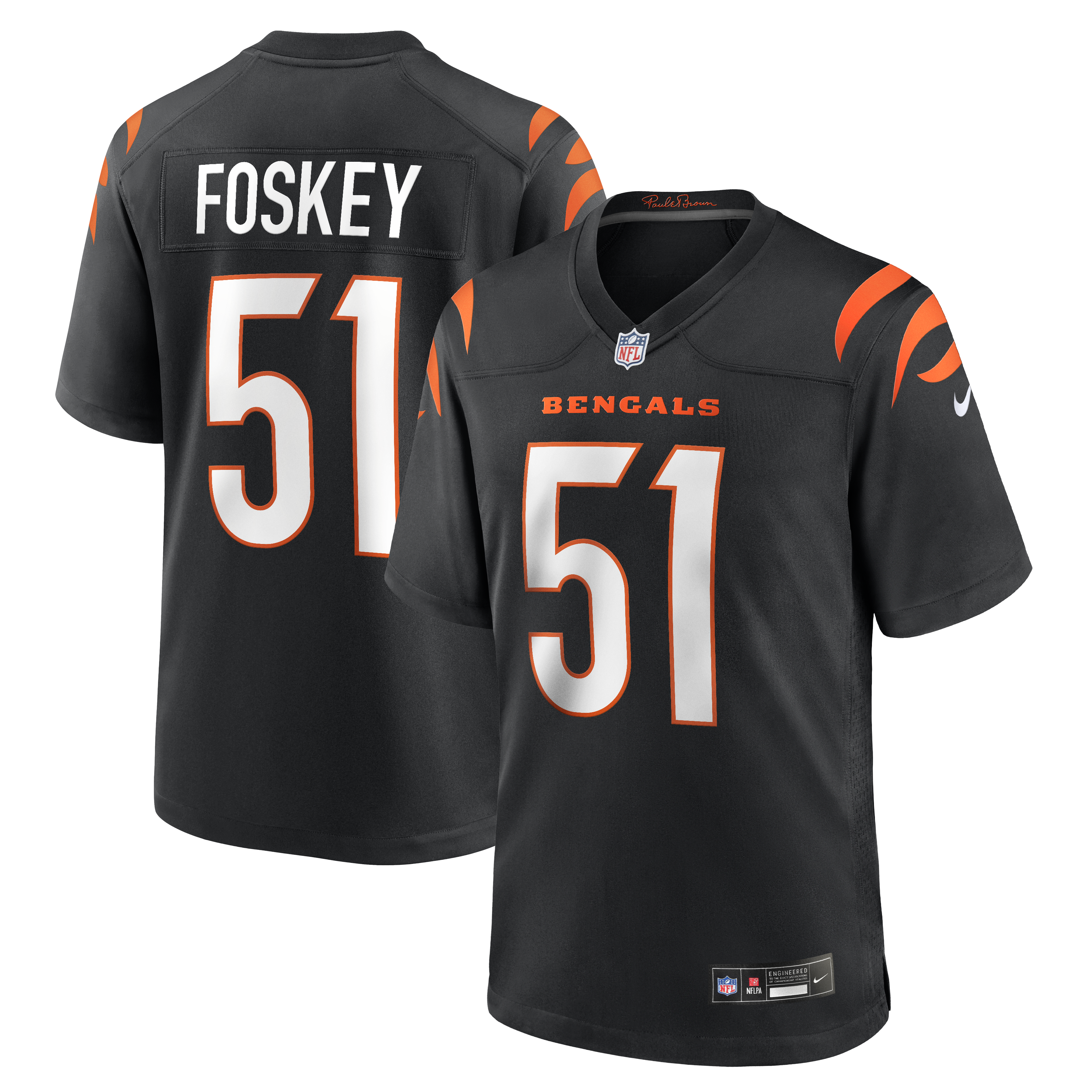 Isaiah Foskey Cincinnati Bengals Team Game Jersey - Black | Stitched Football Jersey TJS0823