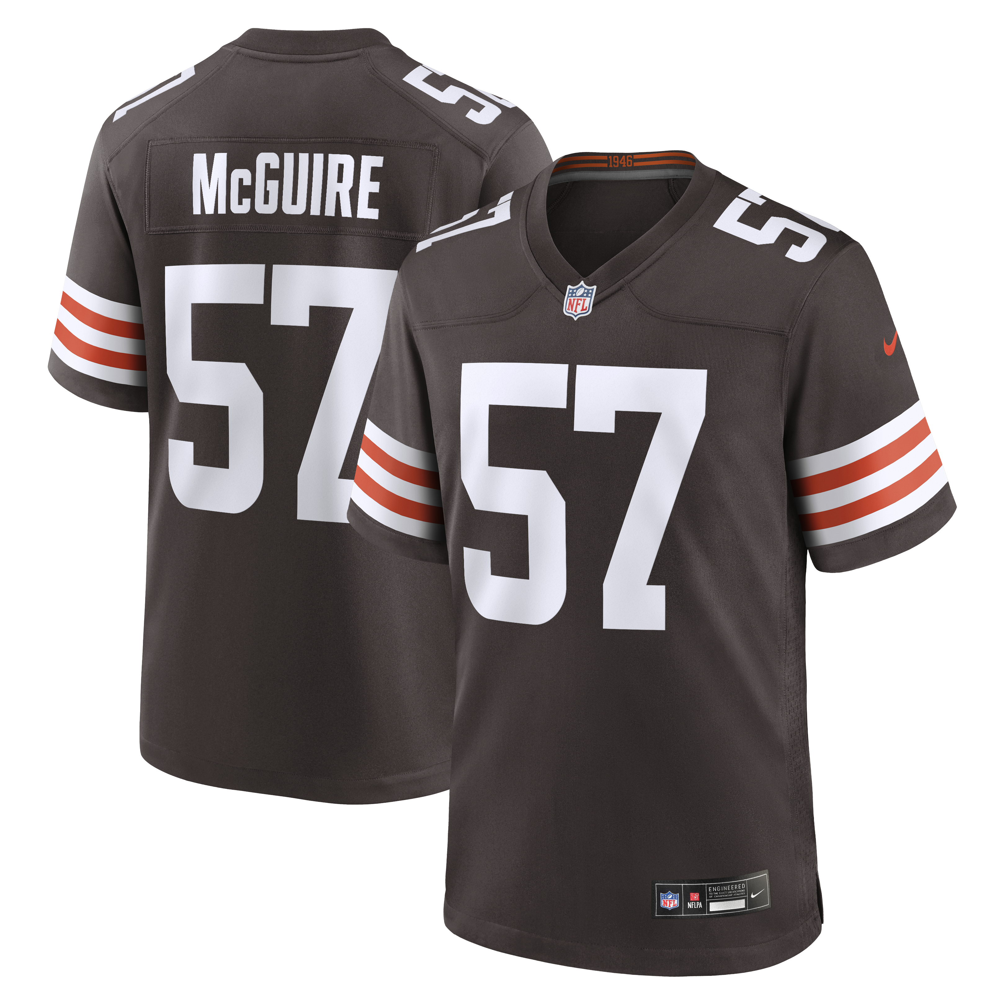 Isaiah McGuire Cleveland Browns Team Game Jersey - Brown | Stitched Football Jersey TJS0898