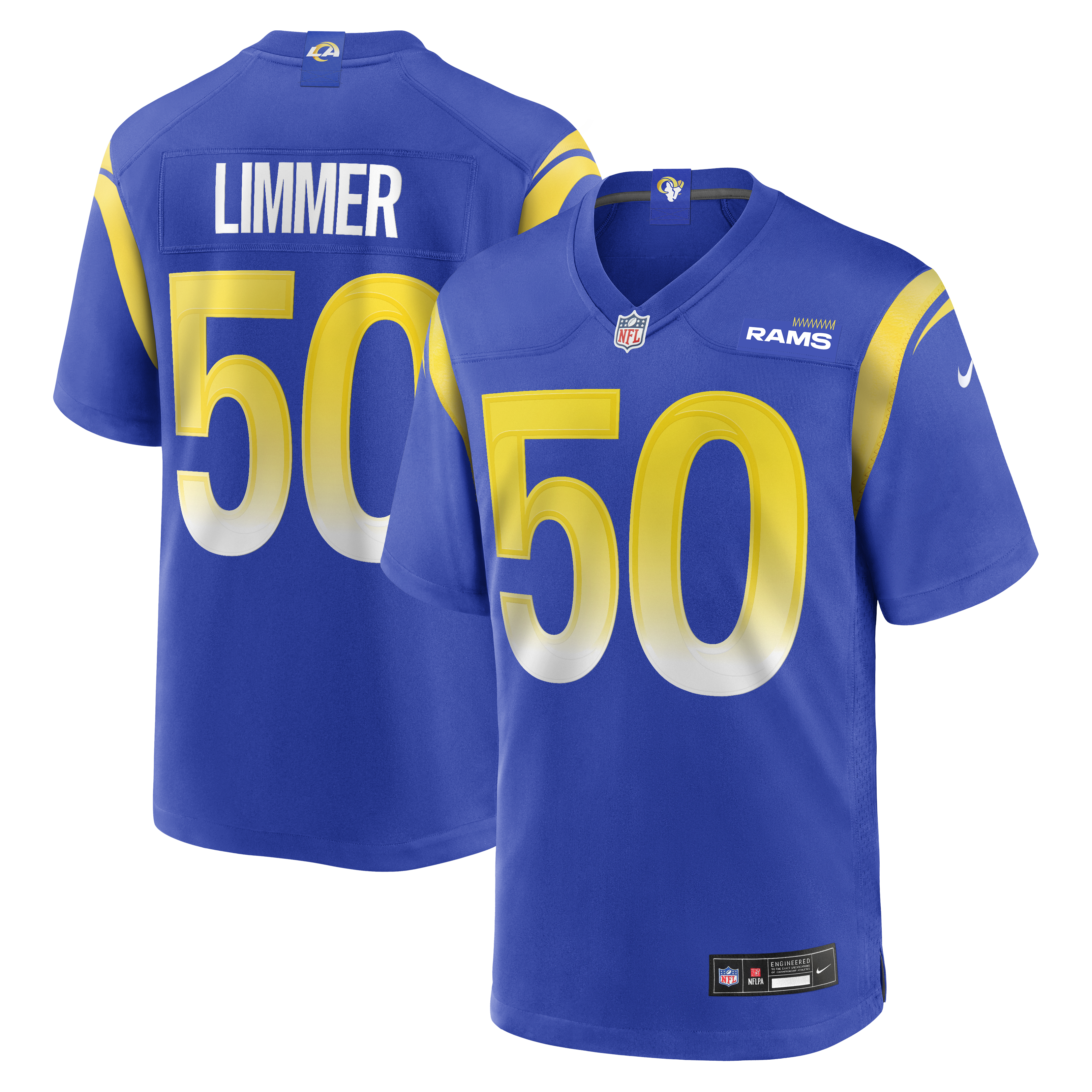 Beaux Limmer Los Angeles Rams Team Game Jersey - Royal | Stitched Football Jersey TJS0894