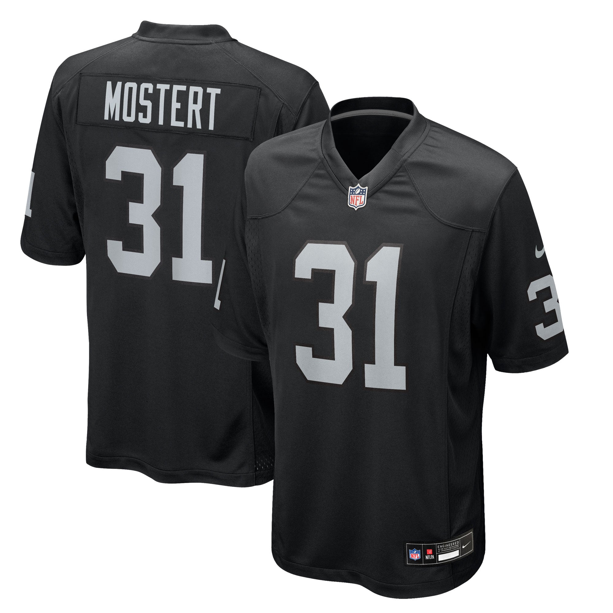 Raheem Mostert Las Vegas Raiders Team Game Jersey - Black | Stitched Football Jersey TJS0802