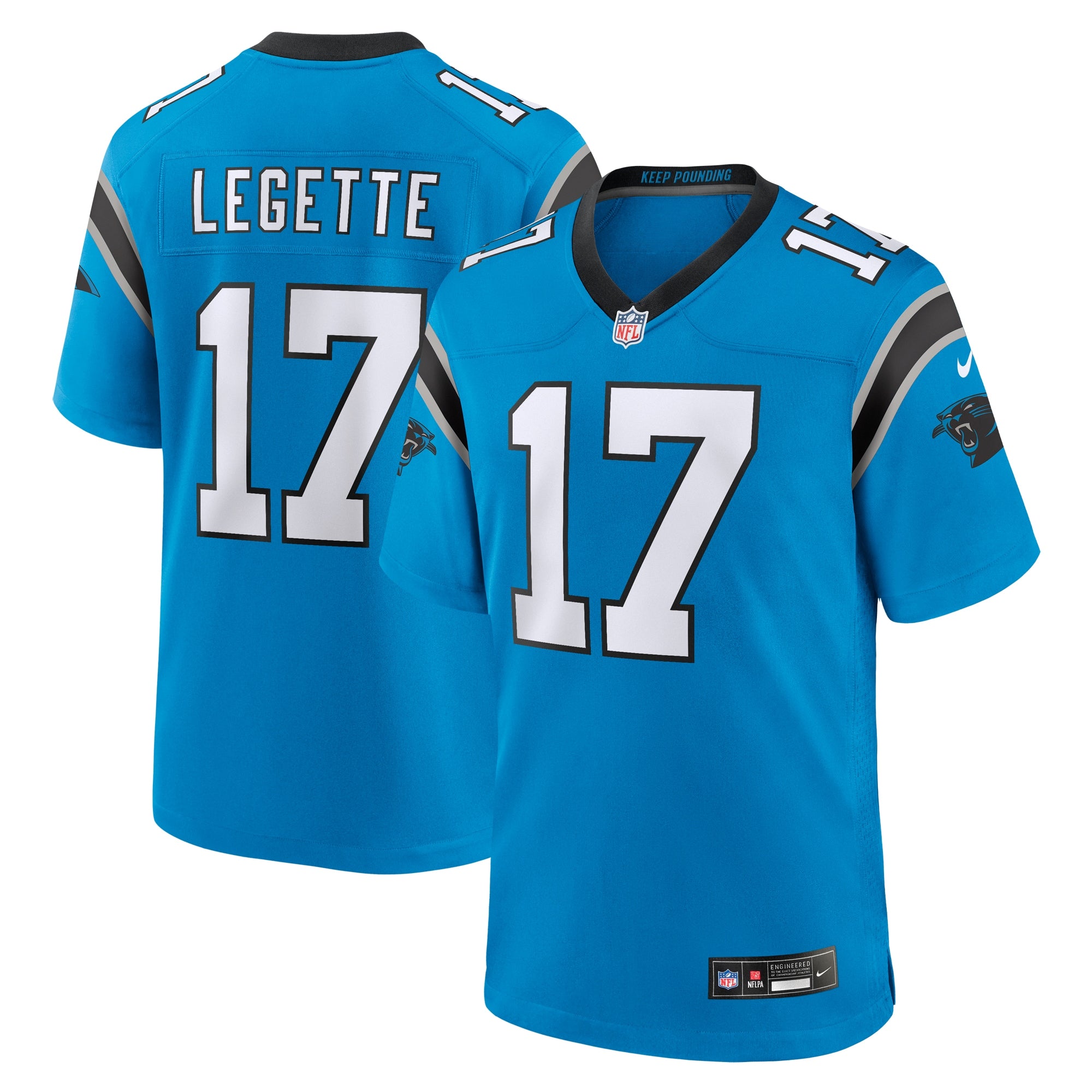 Xavier Legette Carolina Panthers Alternate Game Jersey - Blue | Stitched Football Jersey TJS0850