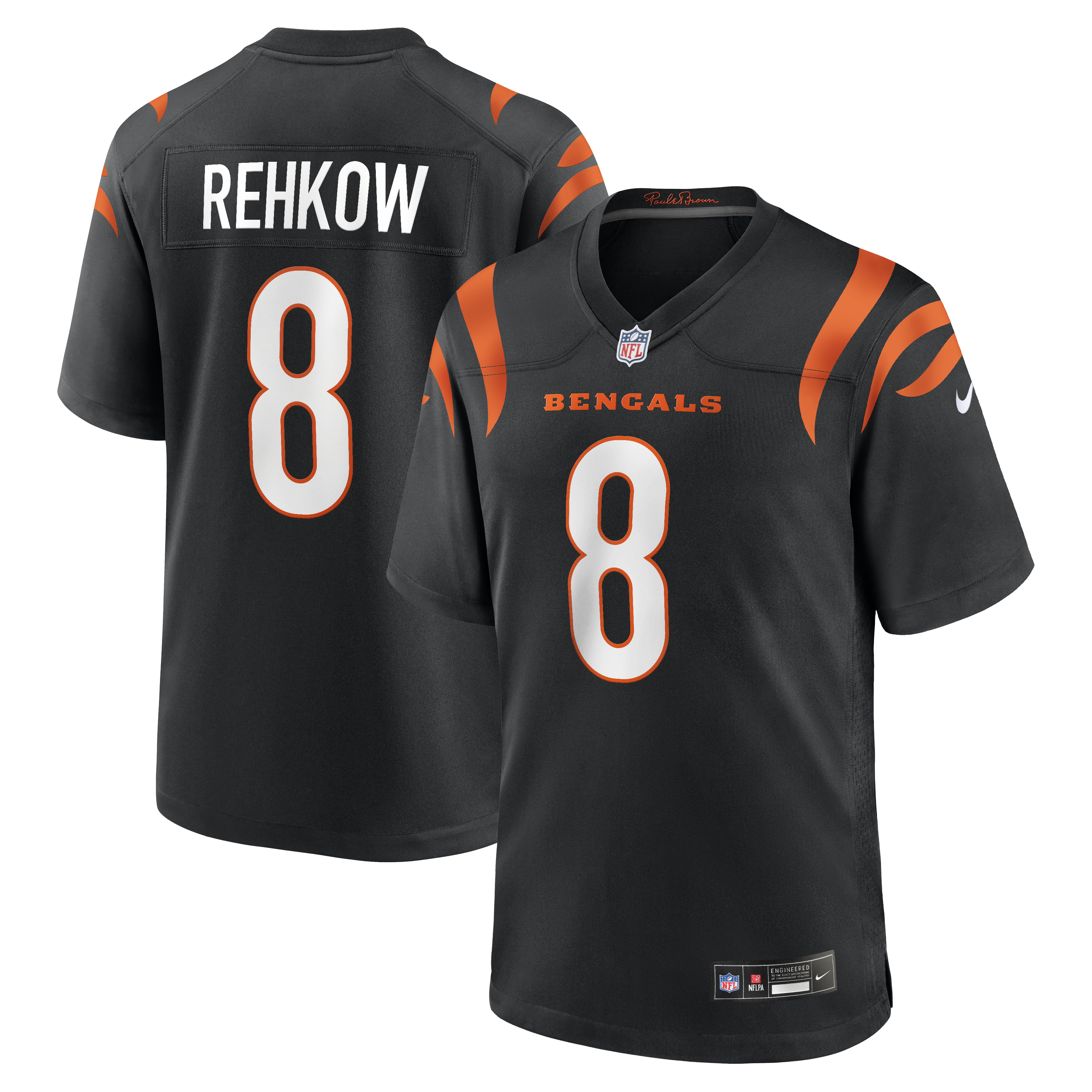 Ryan Rehkow Cincinnati Bengals Game Jersey - Black | Stitched Football Jersey TJS0865