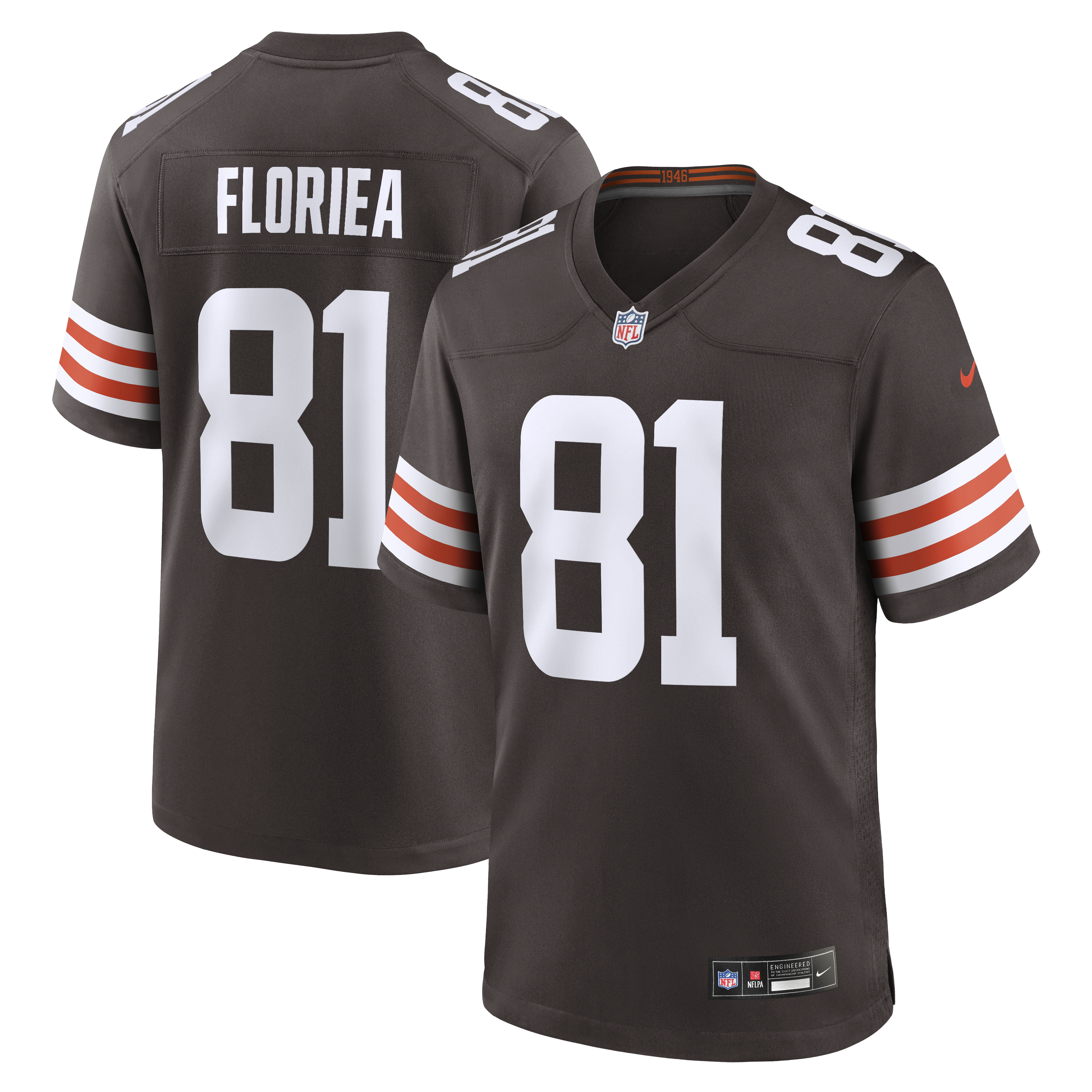 Luke Floriea Cleveland Browns Team Game Jersey - Brown | Stitched Football Jersey TJS0810