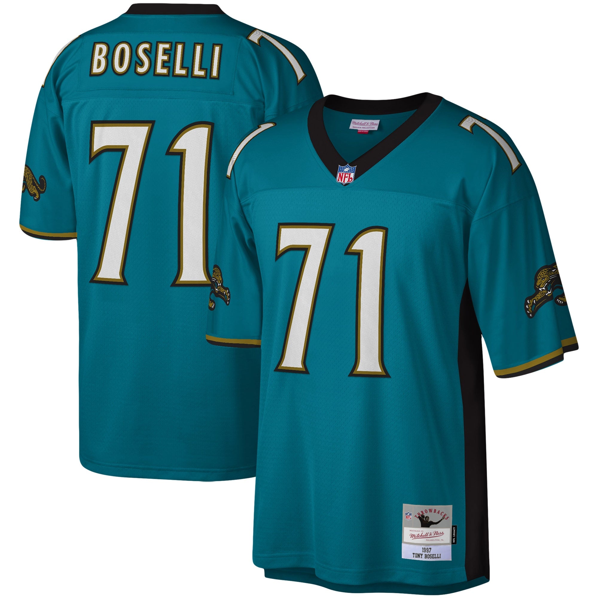 Tony Boselli Jacksonville Jaguars M & N Legacy Replica Jersey - Teal | Stitched Football Jersey TJS0858