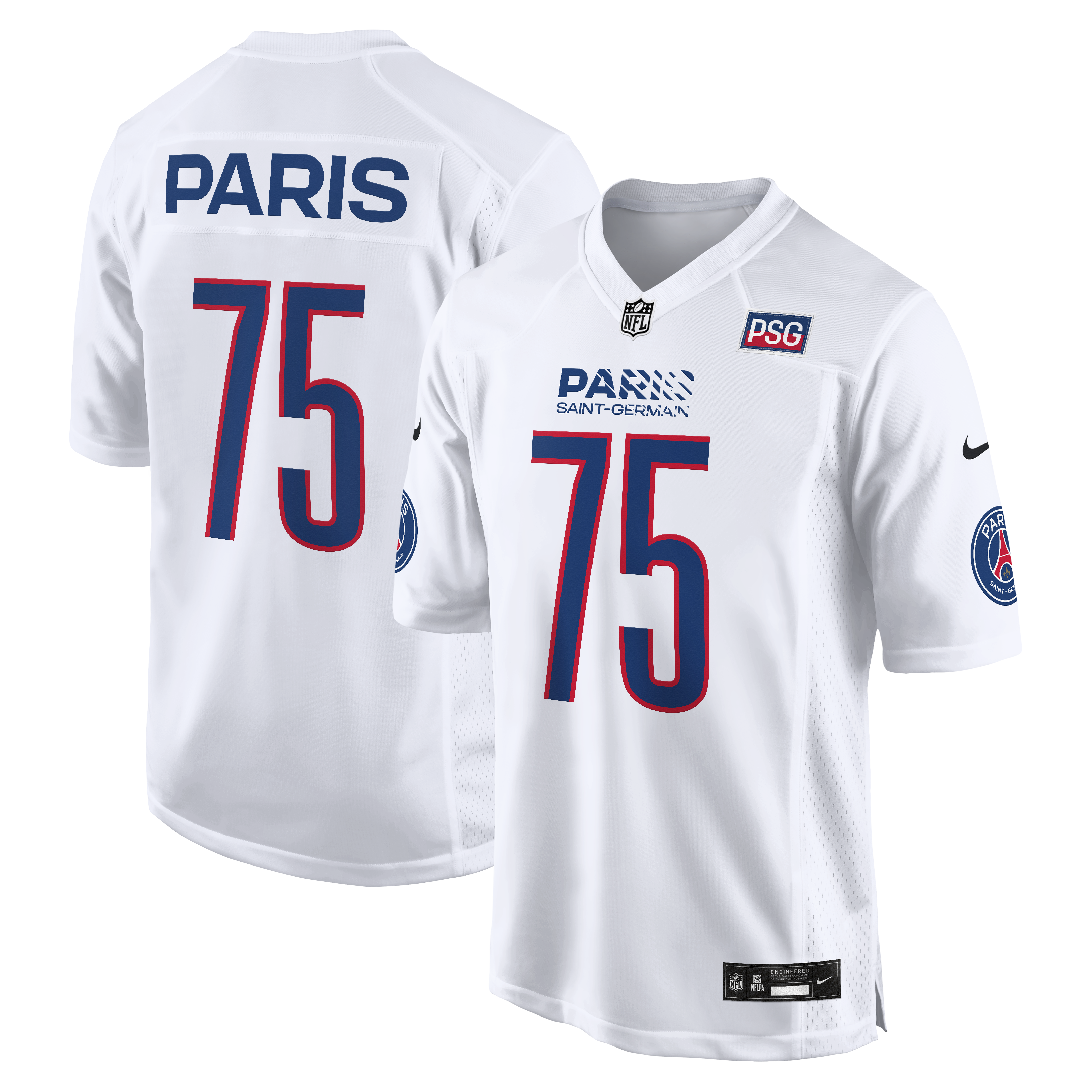 Paris Saint-Germain 2025 Soccer x NFL Game Jersey - White | Stitched Football Jersey TJS0880