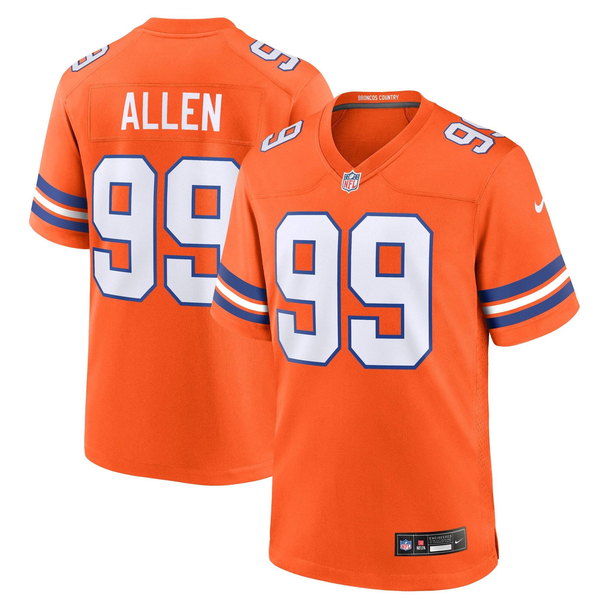 Zach Allen Denver Broncos Alternate Game Jersey - Orange | Stitched Football Jersey TJS0820