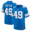 Hogan Hatten Detroit Lions Game Jersey - Blue | Stitched Football Jersey TJS0835