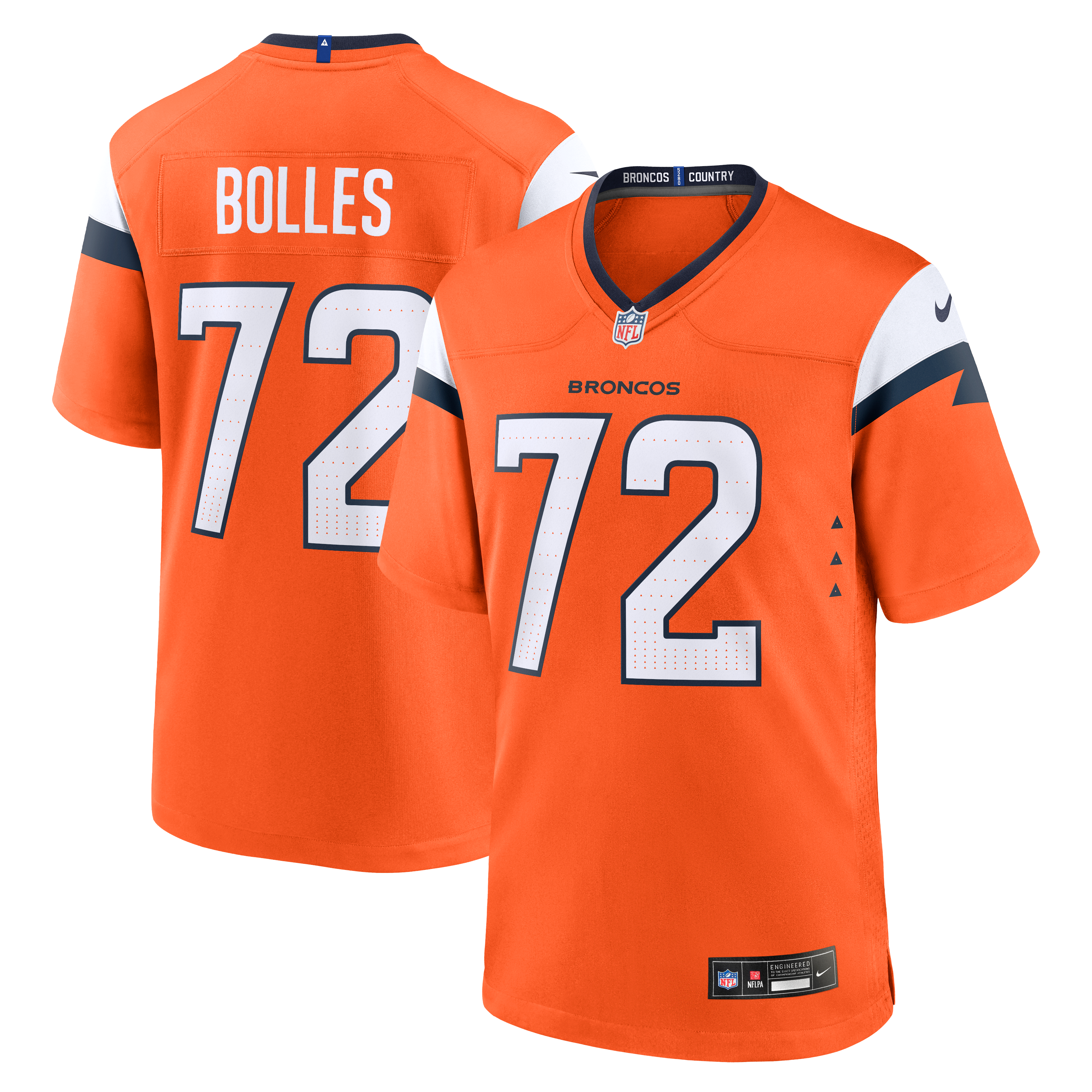 Garett Bolles Denver Broncos Team Game Jersey - Orange | Stitched Football Jersey TJS0854