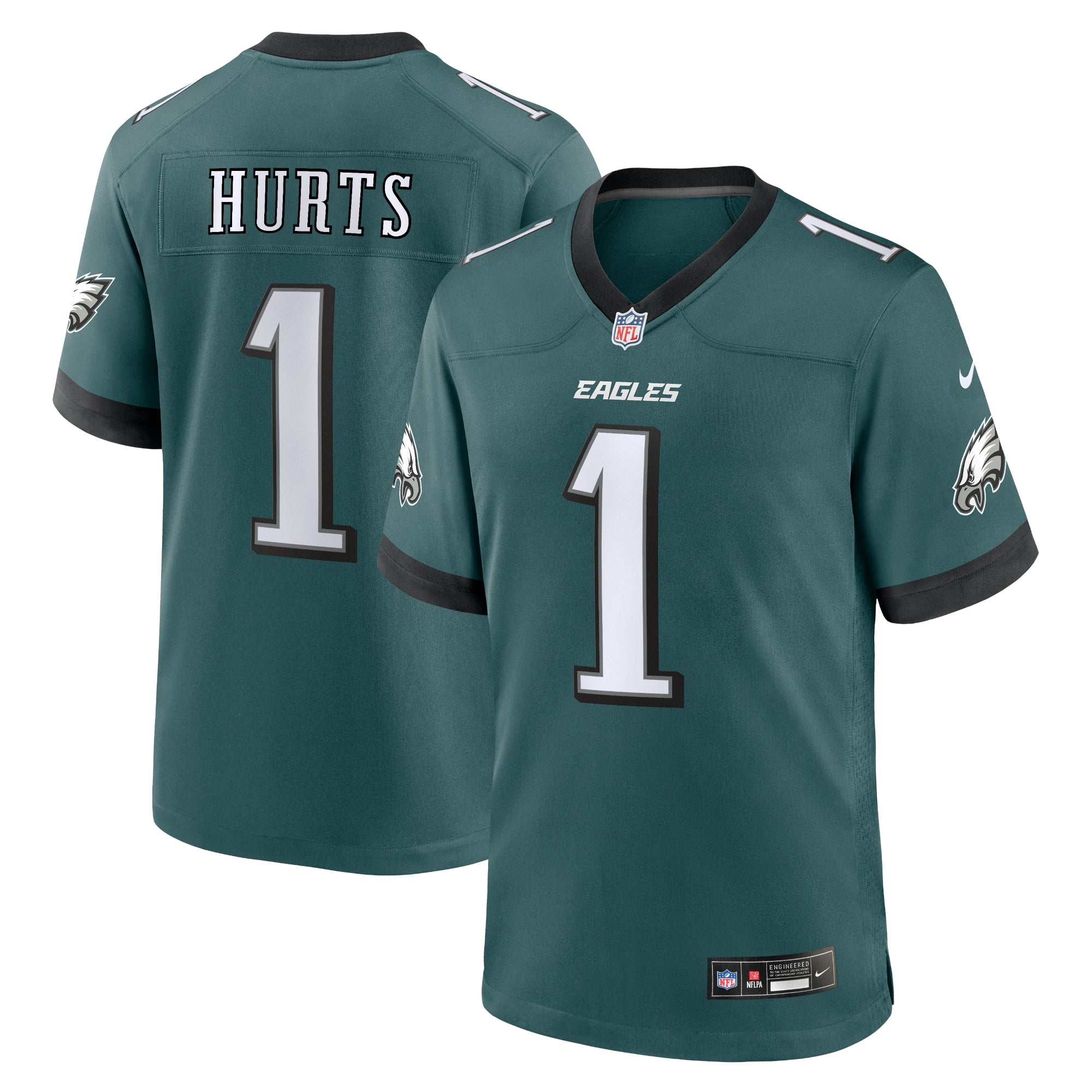 Jalen Hurts Philadelphia Eagles Team Game Jersey - Midnight Green | Stitched Football Jersey TJS0833