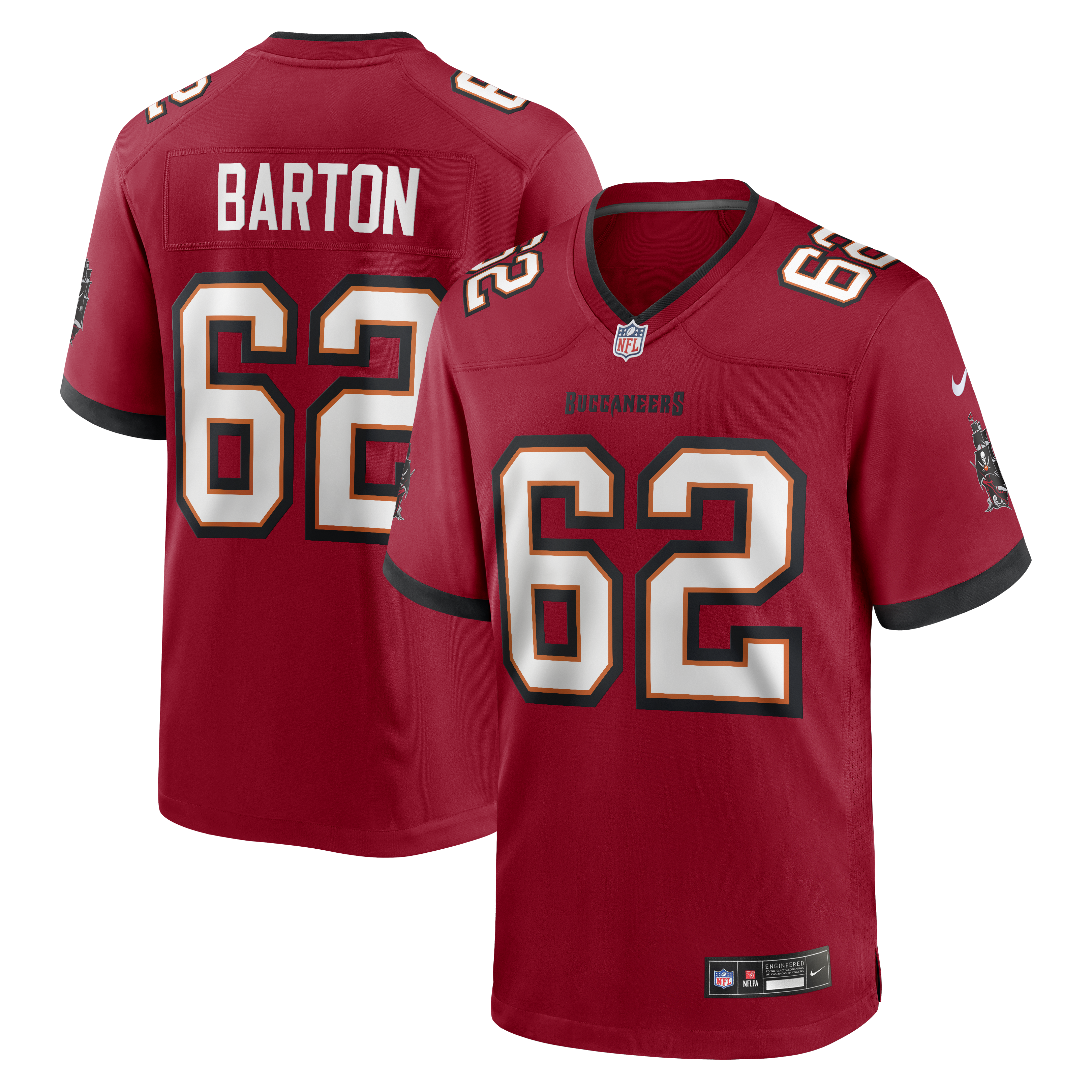 Graham Barton Tampa Bay Buccaneers Player Game Jersey - Red | Stitched Football Jersey TJS0829