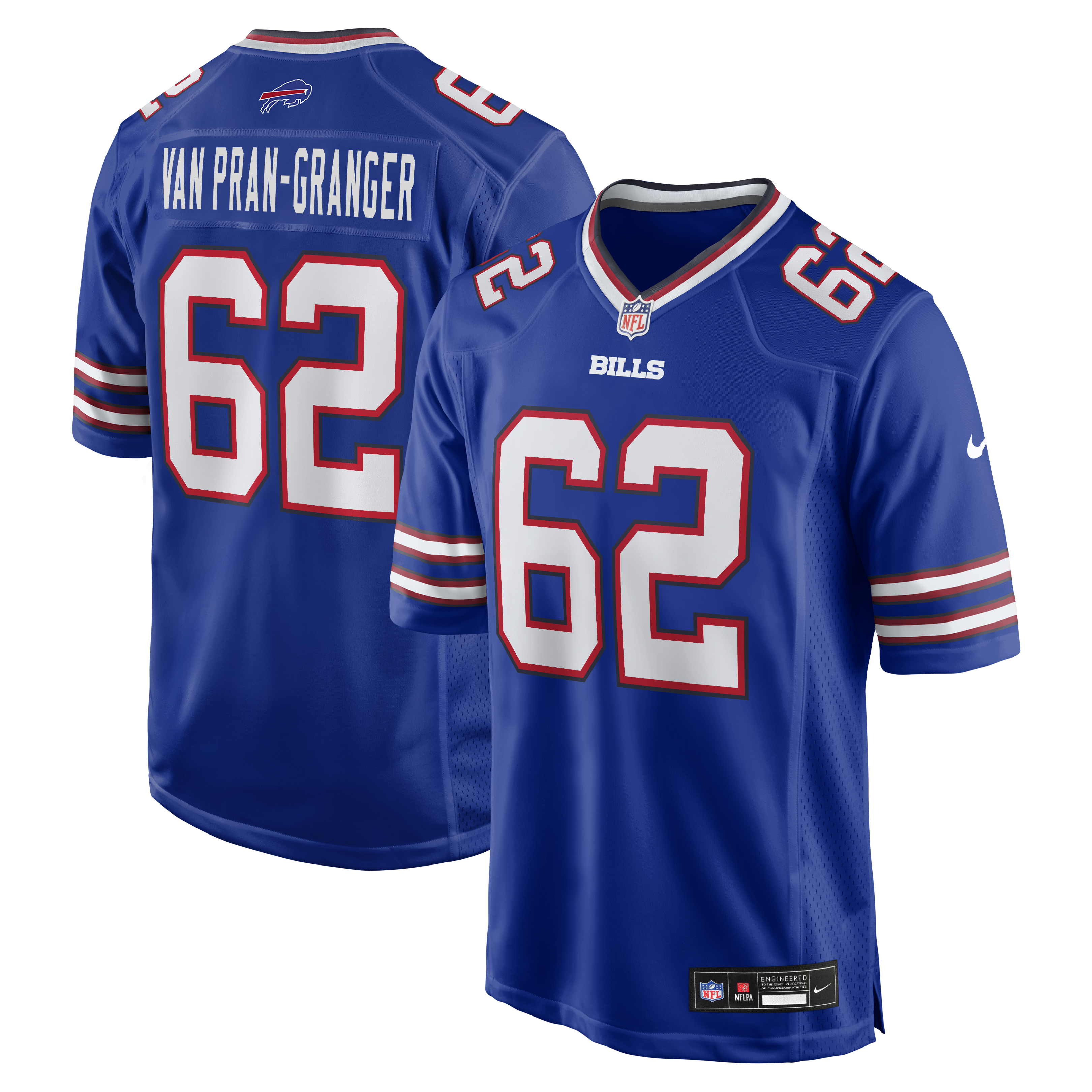 Sedrick Van Pran-Granger Buffalo Bills Game Jersey - Royal | Stitched Football Jersey TJS0864