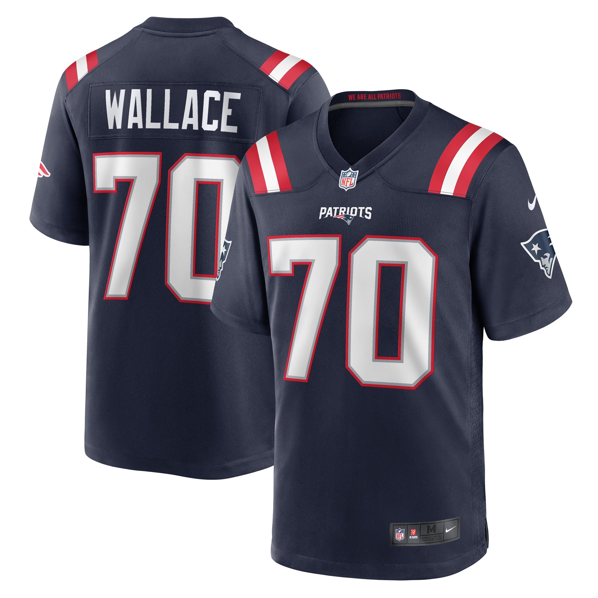 Caedan Wallace New England Patriots Game Jersey - Navy | Stitched Football Jersey TJS0844