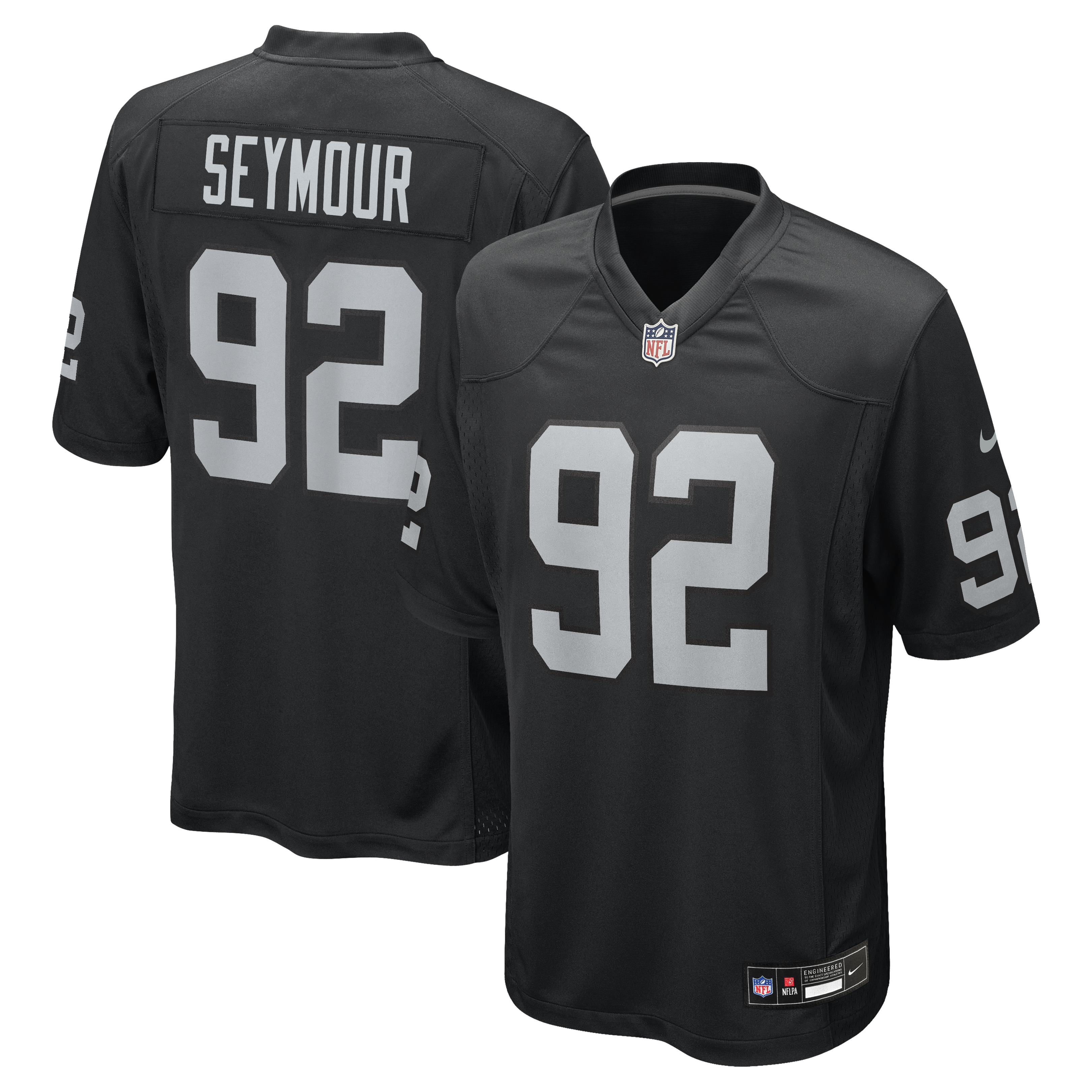 Richard Seymour Las Vegas Raiders Retired Player Game Jersey - Black | Stitched Football Jersey TJS0893