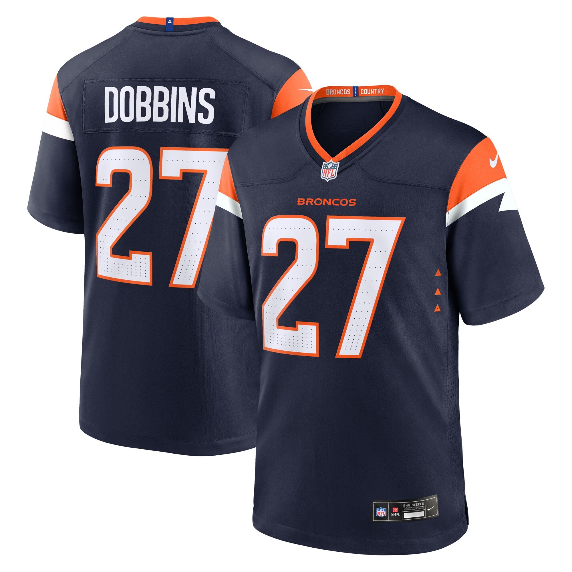 J.K. Dobbins Denver Broncos Alternate Game Jersey - Navy | Stitched Football Jersey TJS0885