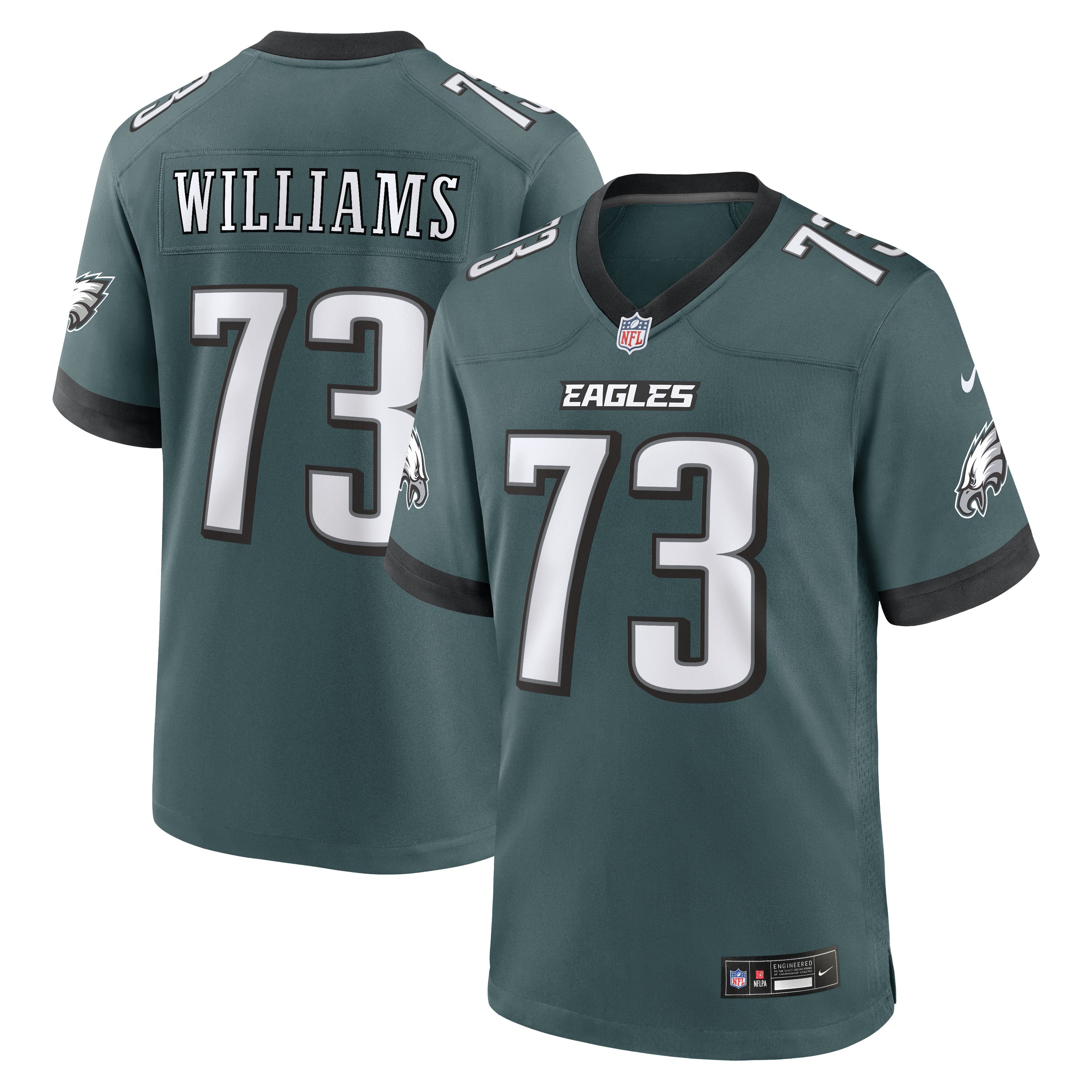 Cameron Williams Philadelphia Eagles Team Game Jersey - Midnight Green | Stitched Football Jersey TJS0805