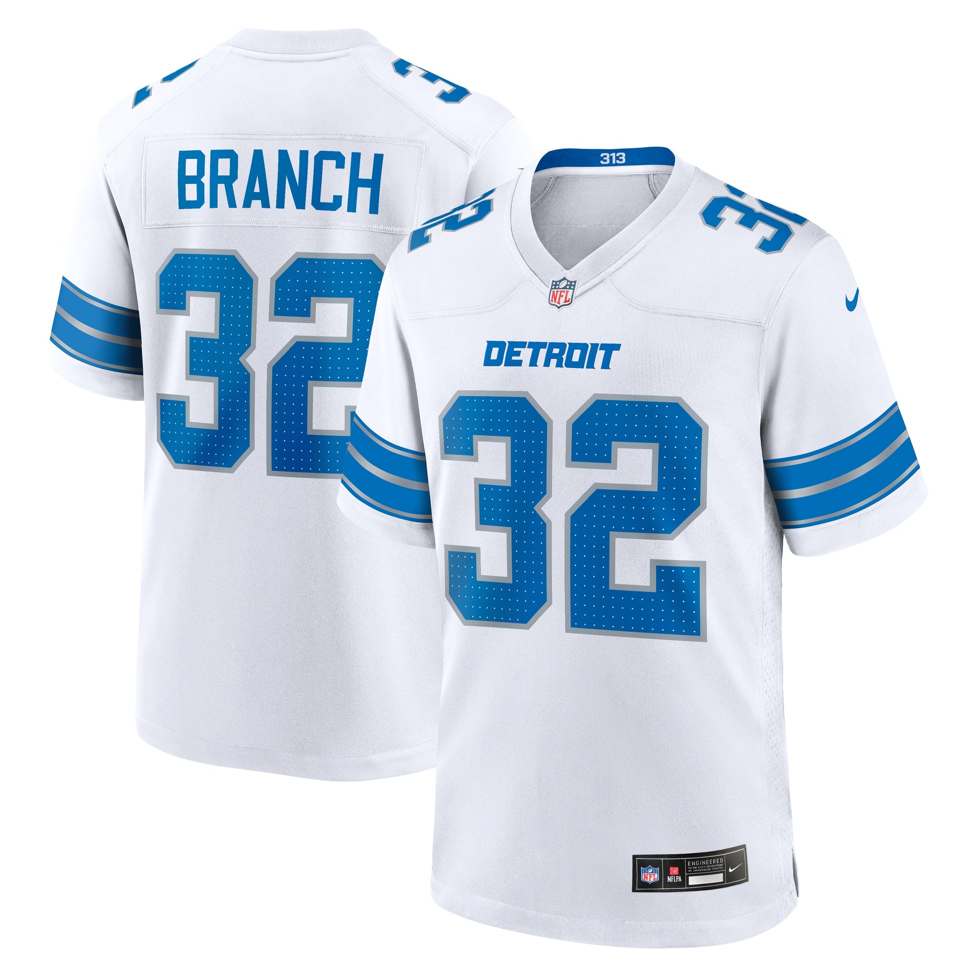 Brian Branch Detroit Lions White Game Jersey - White | Stitched Football Jersey TJS0874