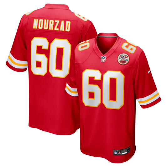 Hunter Nourzad Kansas City Chiefs Game Jersey - Red | Stitched Football Jersey TJS1061