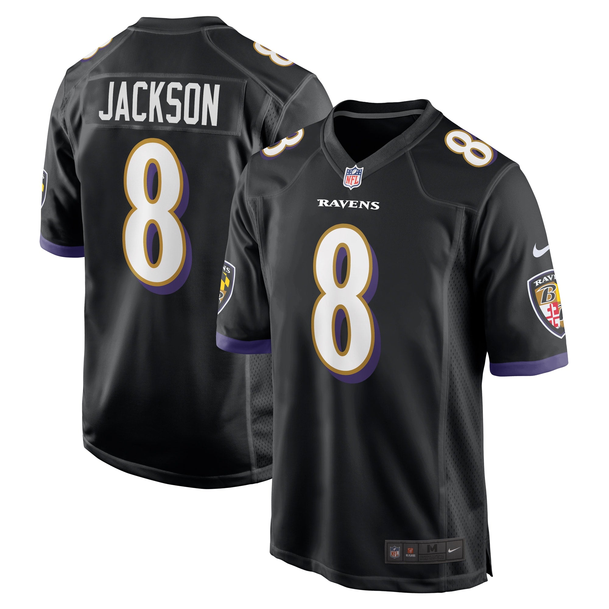 Lamar Jackson Baltimore Ravens Alternate Game Jersey - Black | Stitched Football Jersey TJS1073