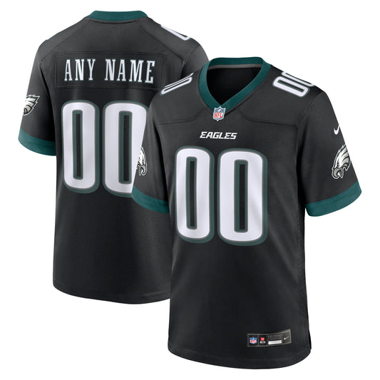 Philadelphia Eagles Alternate Custom Game Jersey - Black | Stitched Football Jersey TJS1088