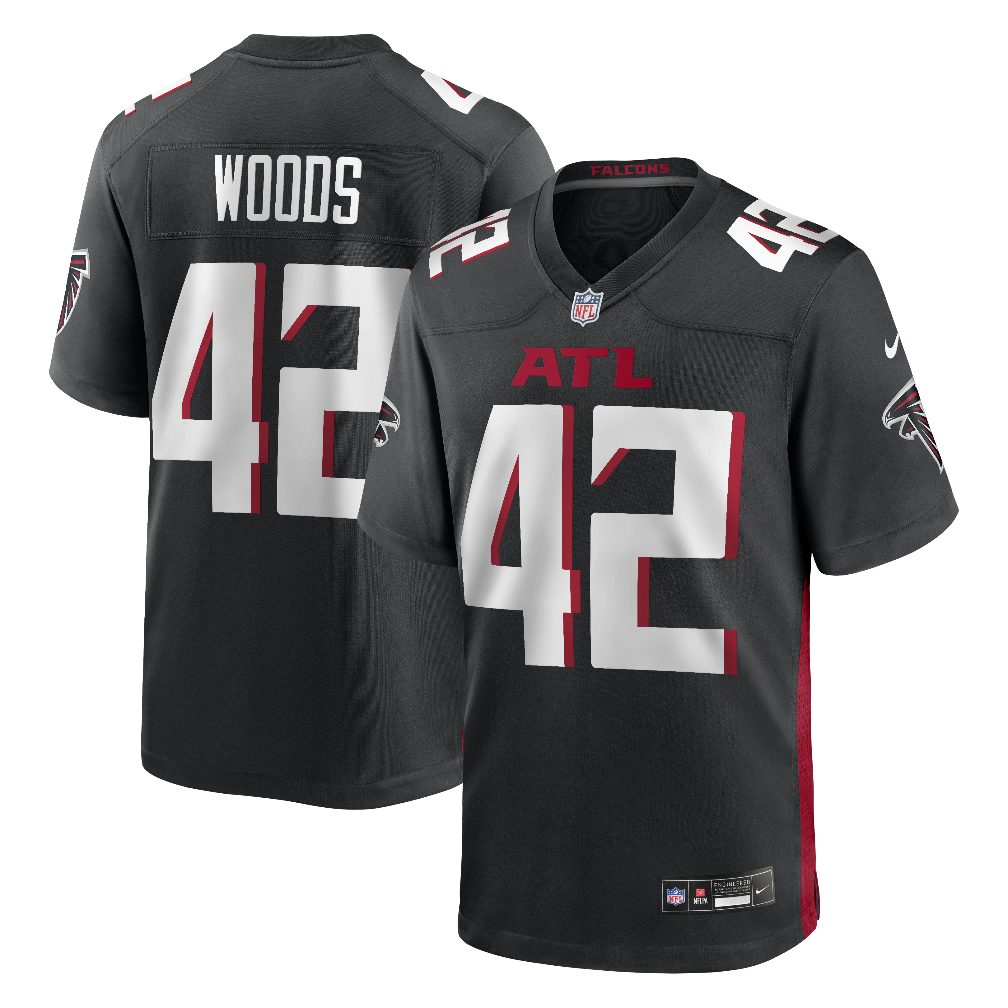 Josh Woods Atlanta Falcons Team Game Jersey - Black | Stitched Football Jersey TJS0909