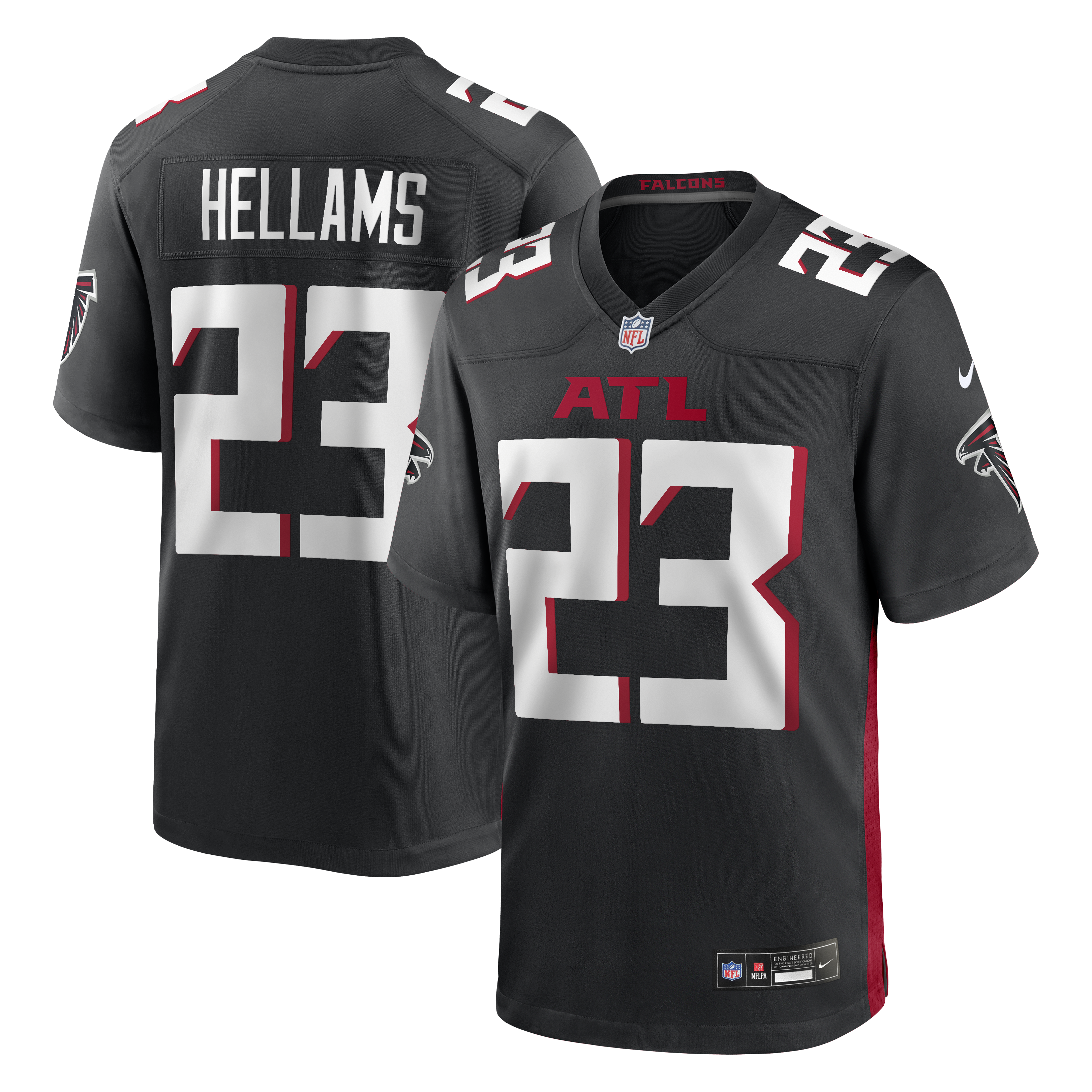DeMarcco Hellams Atlanta Falcons Team Game Jersey - Black | Stitched Football Jersey TJS1058