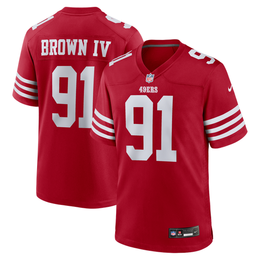 Earnest Brown IV San Francisco 49ers Team Game Jersey - Scarlet | Stitched Football Jersey TJS0968