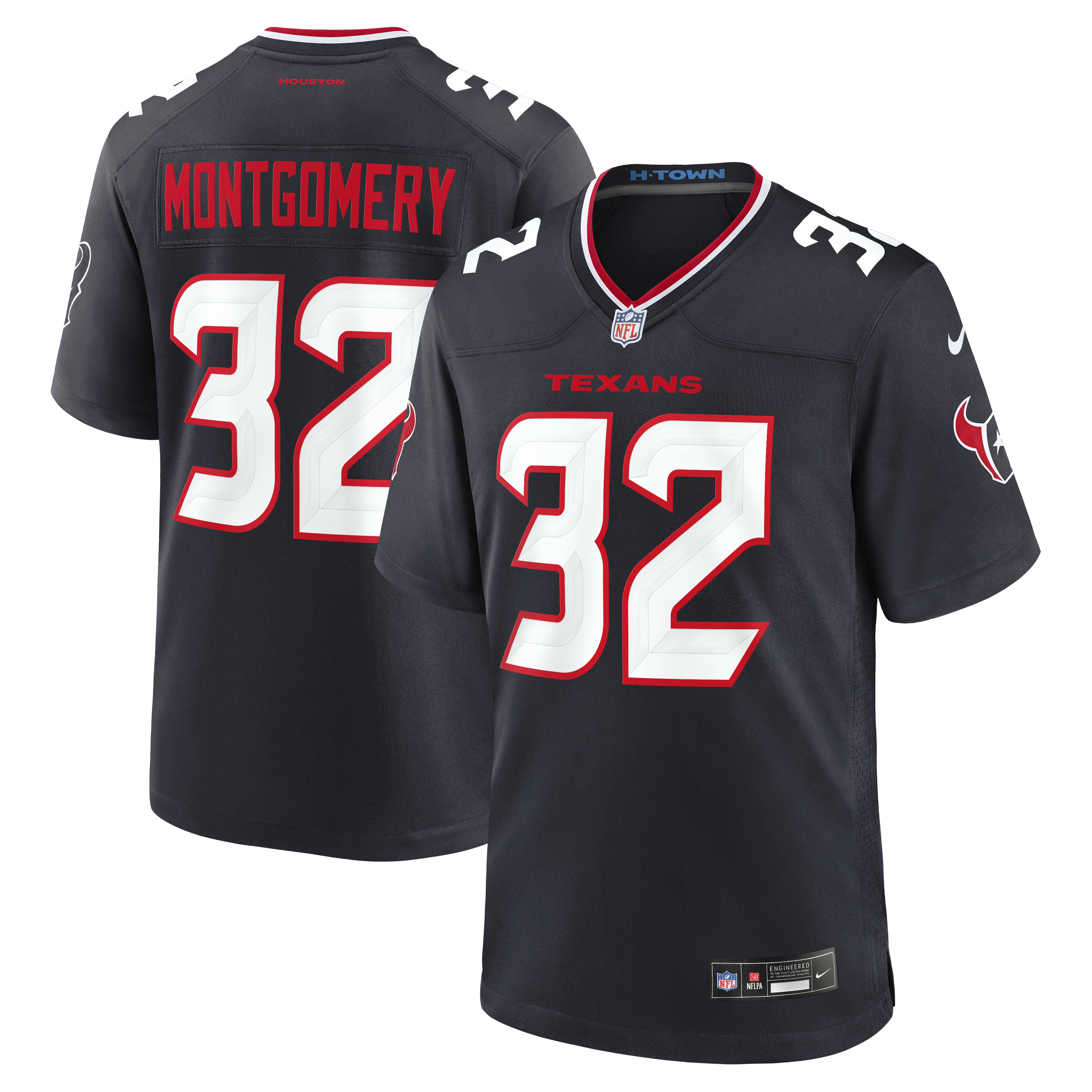 David Montgomery Houston Texans Game Jersey - Navy | Stitched Football Jersey TJS1040