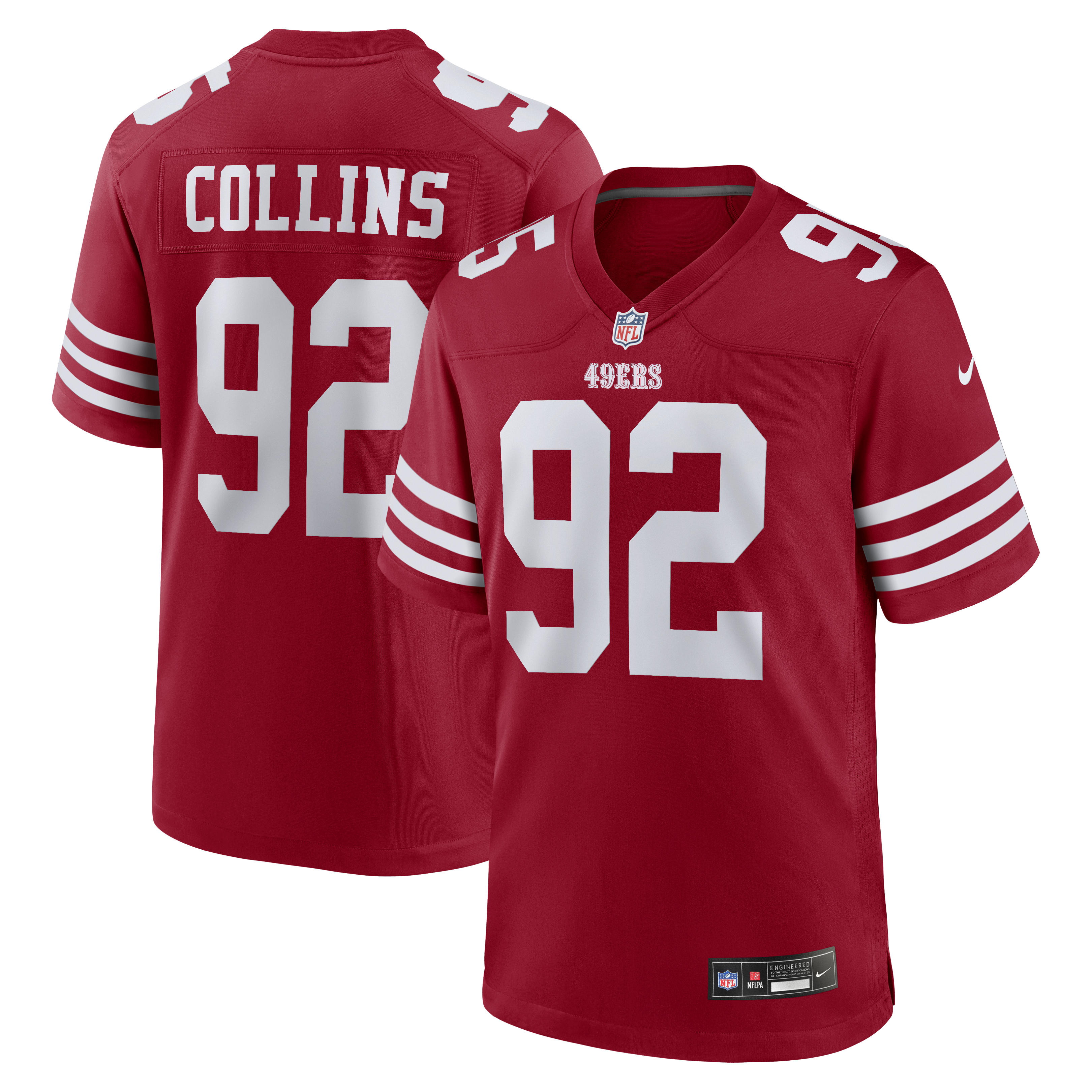 Alfred Collins San Francisco 49ers Team Game Jersey - Scarlet | Stitched Football Jersey TJS1030