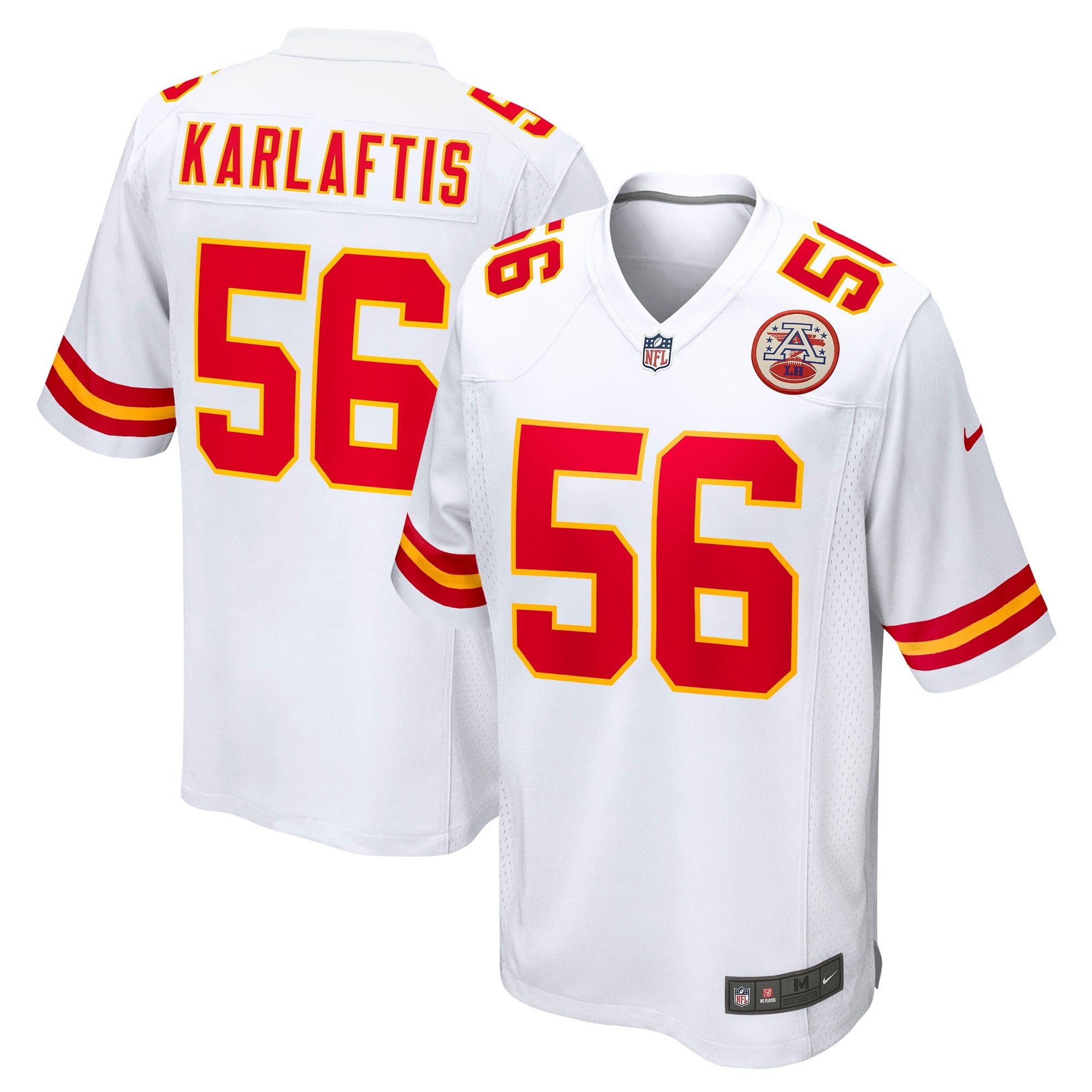 George Karlaftis Kansas City Chiefs Away Game Player Jersey - White | Stitched Football Jersey TJS1028