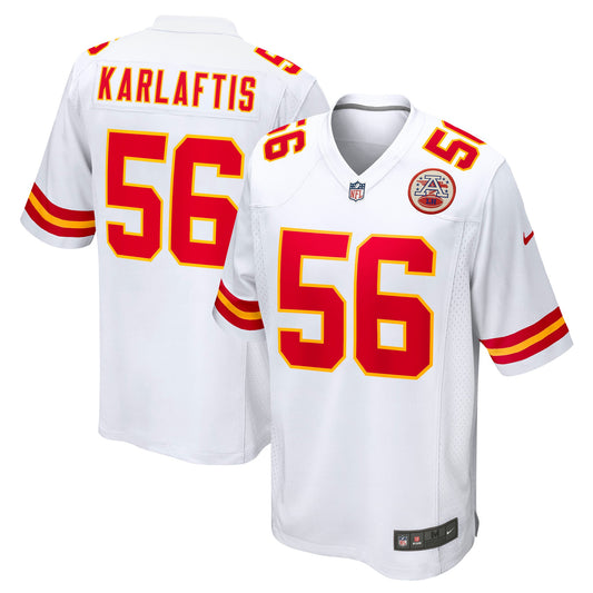 George Karlaftis Kansas City Chiefs Away Game Player Jersey - White | Stitched Football Jersey TJS1028