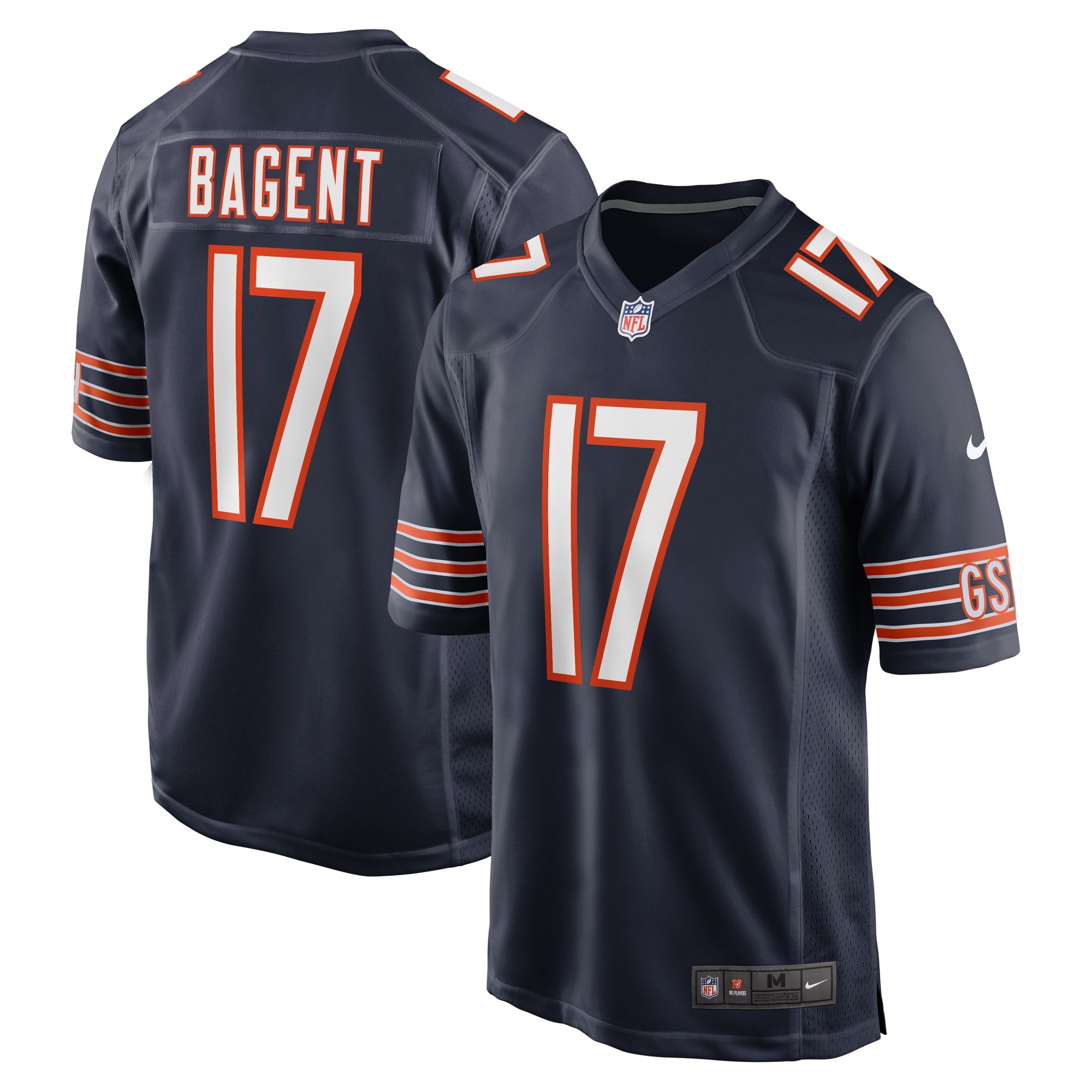Tyson Bagent Chicago Bears Game Jersey - Navy | Stitched Football Jersey TJS1022