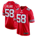 Matt Milano Buffalo Bills Alternate Game Jersey - Red | Stitched Football Jersey TJS0902