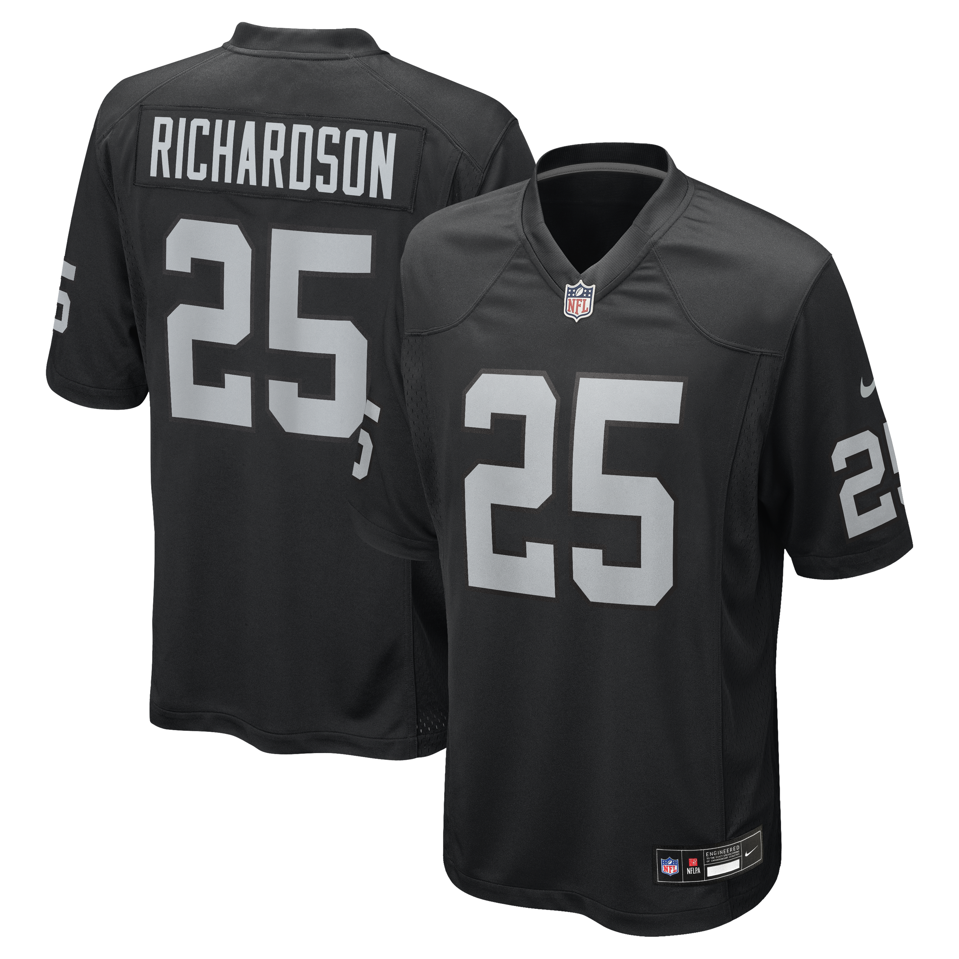 Decamerion Richardson Las Vegas Raiders Team Game Jersey - Black | Stitched Football Jersey TJS1046