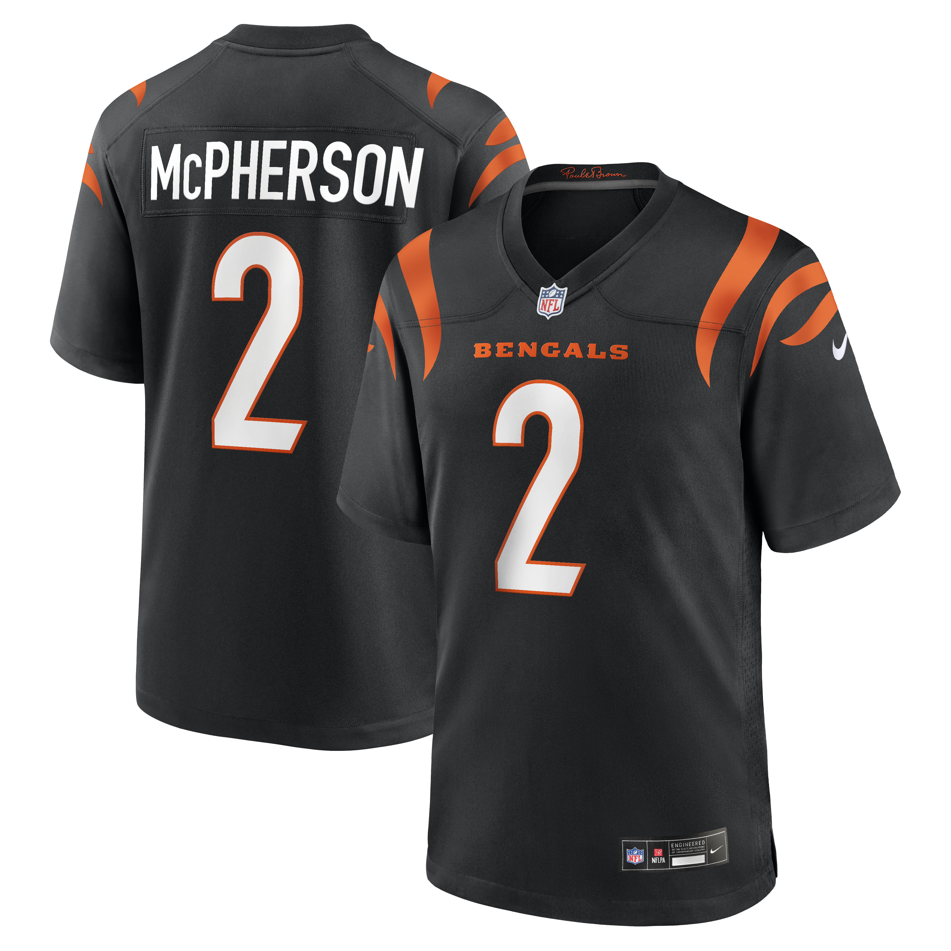 Evan McPherson Cincinnati Bengals Game Jersey - Black | Stitched Football Jersey TJS1089