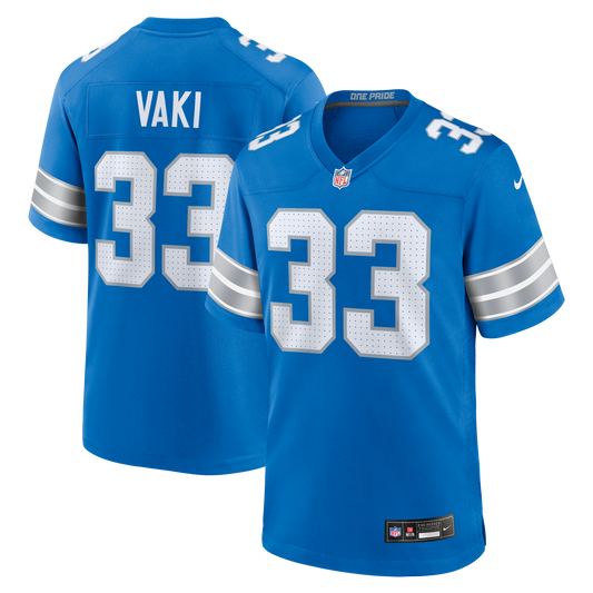Sione Vaki Detroit Lions Team Game Jersey - Blue | Stitched Football Jersey TJS1064