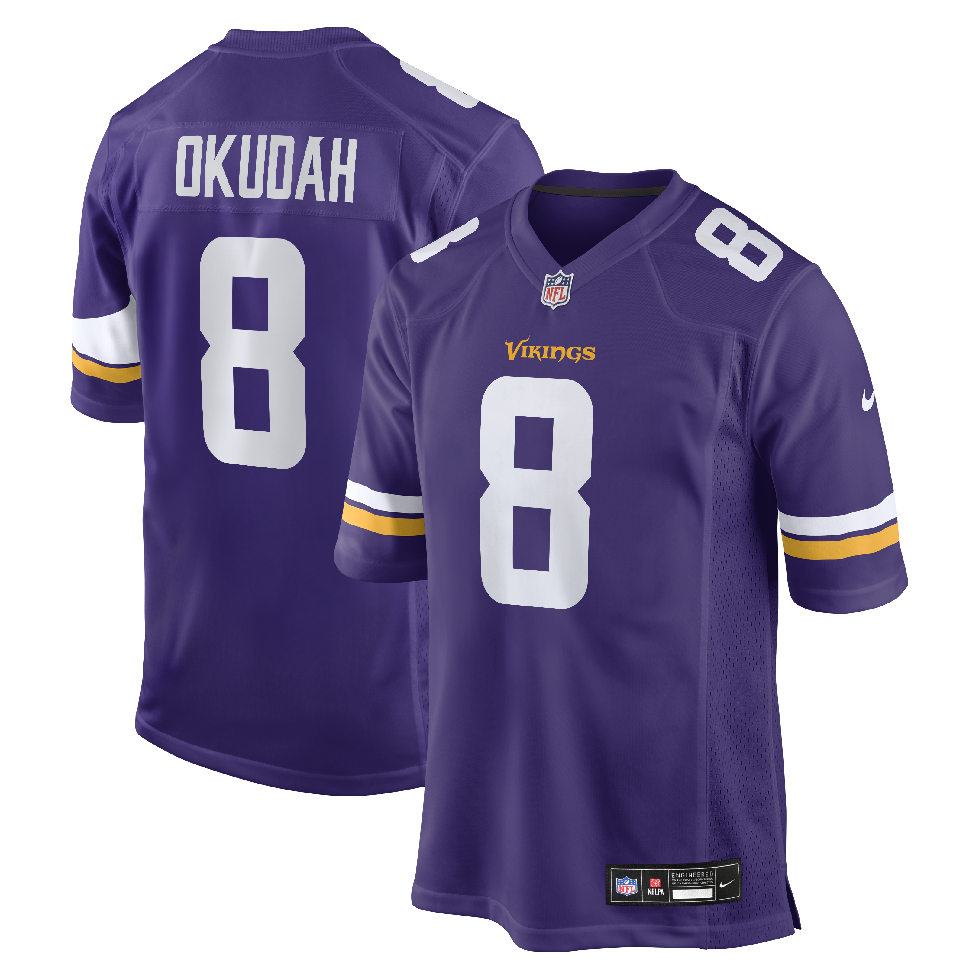 Jeff Okudah Minnesota Vikings Team Game Jersey - Purple | Stitched Football Jersey TJS0972