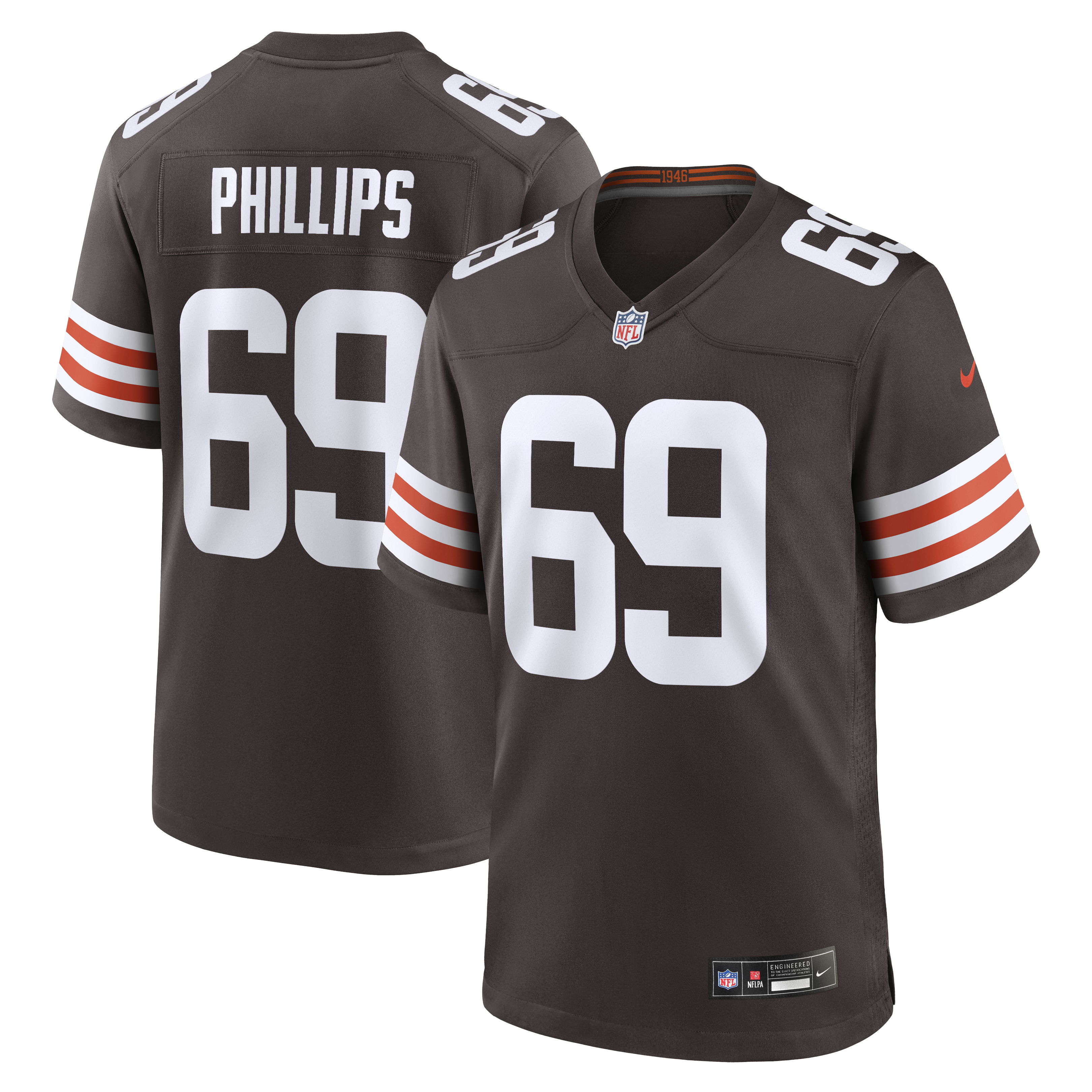 Tyre Phillips Cleveland Browns Team Game Jersey - Brown | Stitched Football Jersey TJS0961