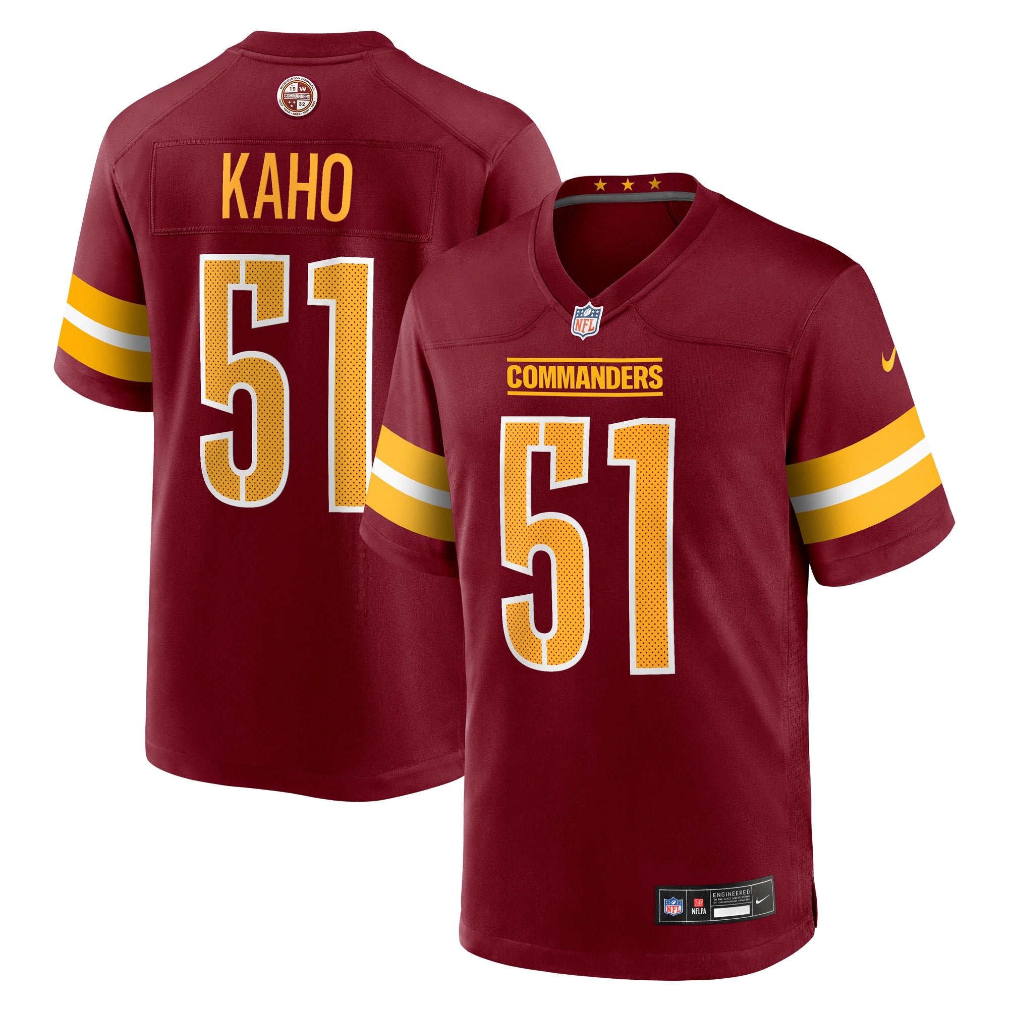 Ale Kaho Washington Commanders Team Game Jersey - Burgundy | Stitched Football Jersey TJS0994