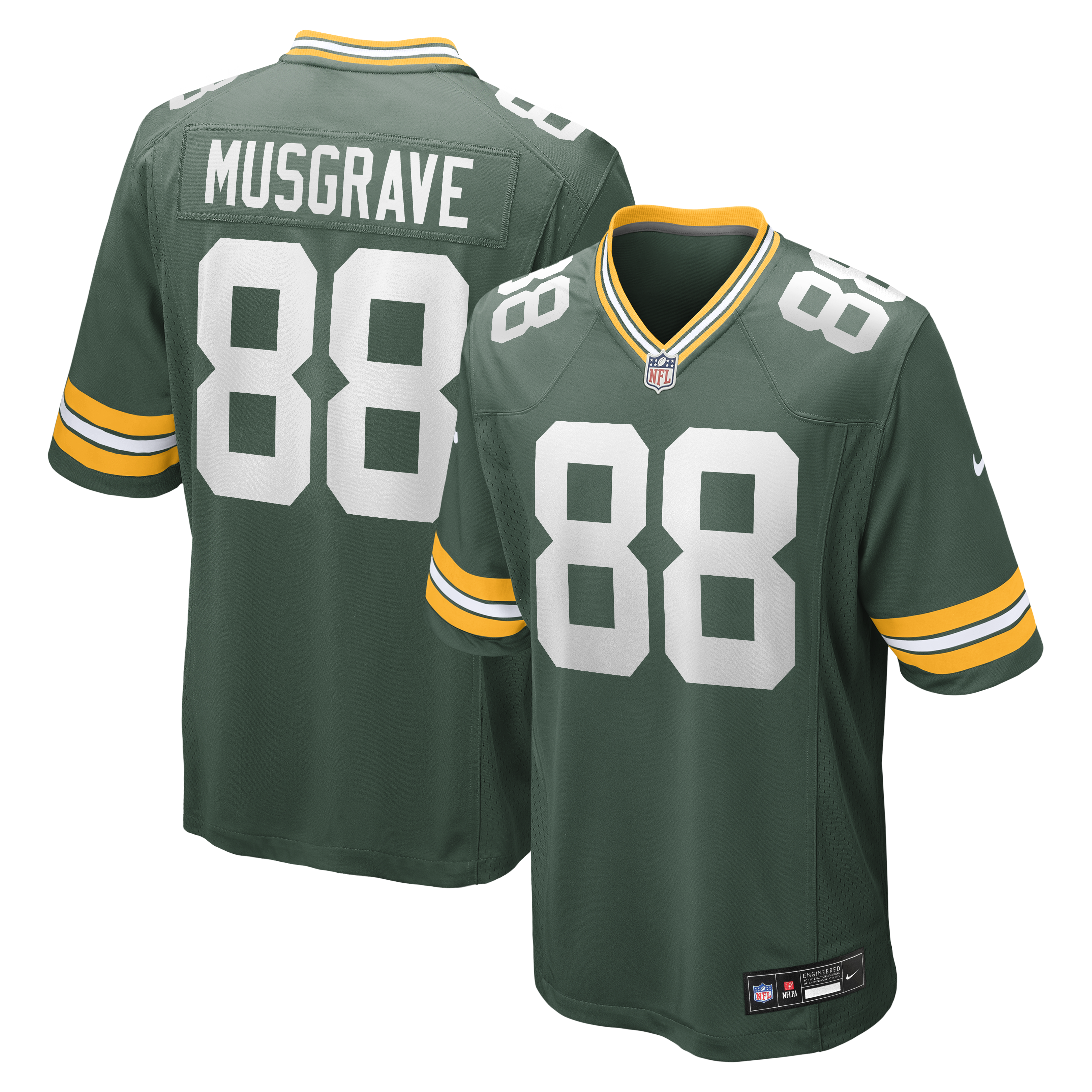 Luke Musgrave Green Bay Packers Game Jersey - Green | Stitched Football Jersey TJS0904