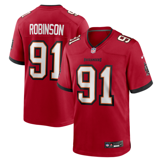 A'Shawn Robinson Tampa Bay Buccaneers Team Game Jersey - Red | Stitched Football Jersey TJS0962